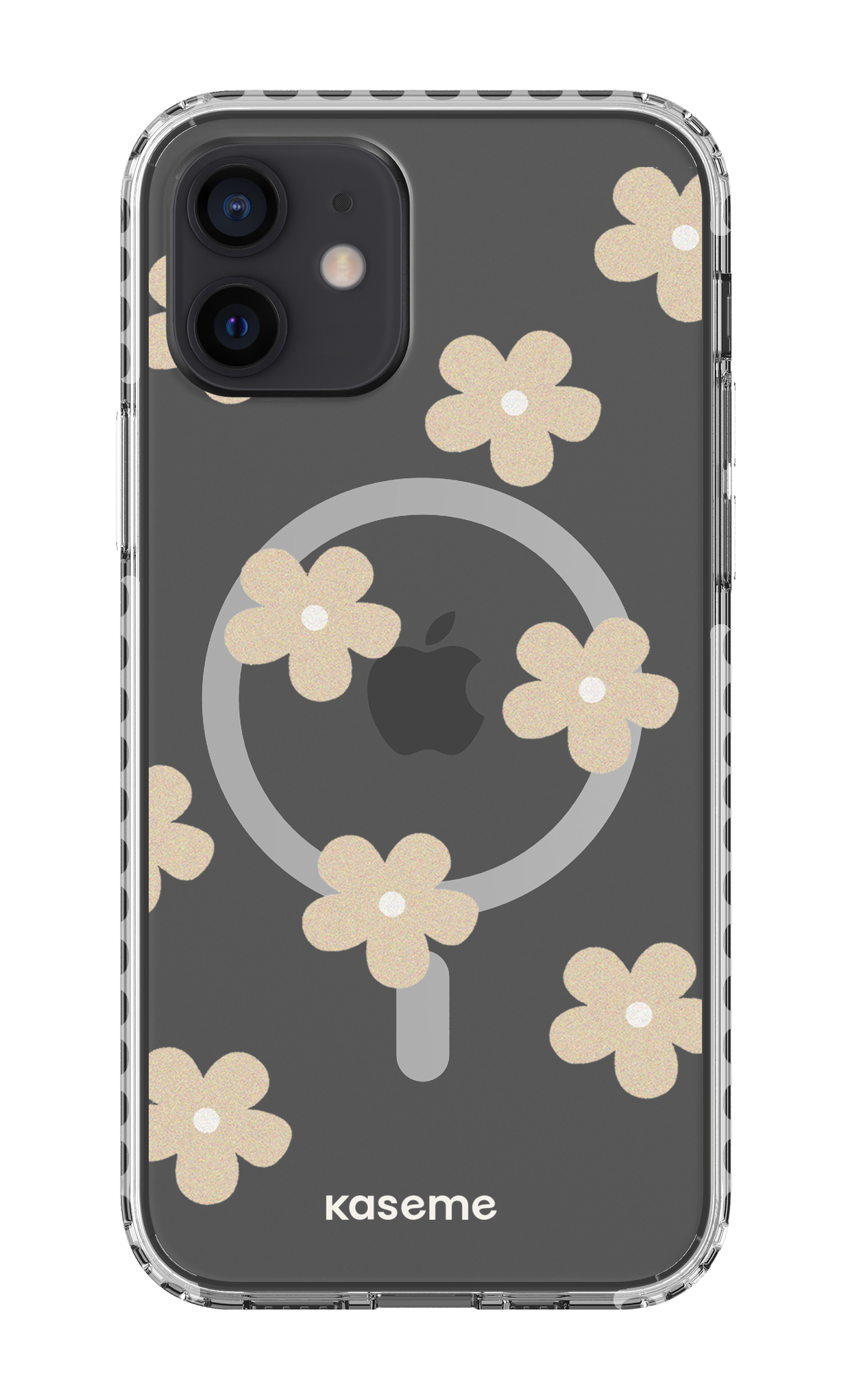 iPhone 12 Clear Case Magsafe - White Woodstock Beige Clear Case -