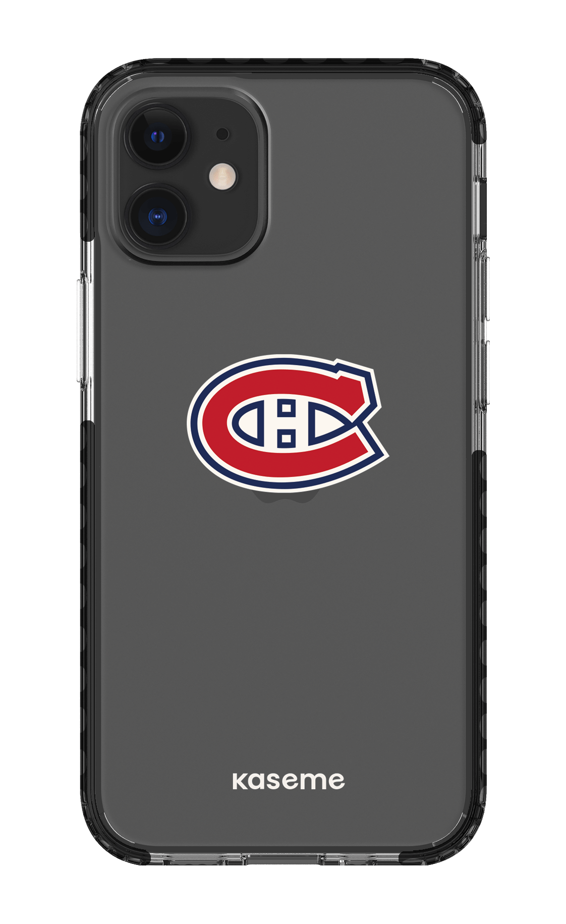 iPhone 12 Mini Clear Case - Black Canadiens Logo Clear -