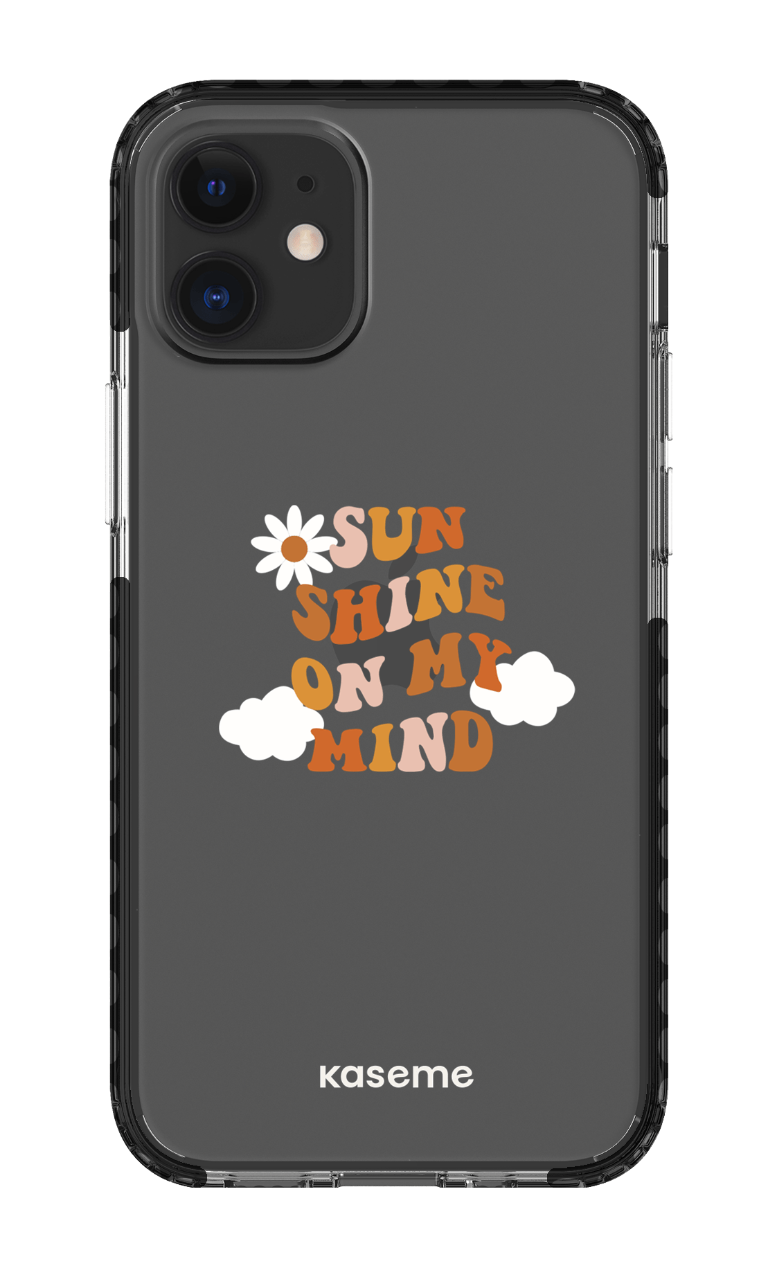 iPhone 12 Mini Clear Case - Black Cheerful Clear Case -