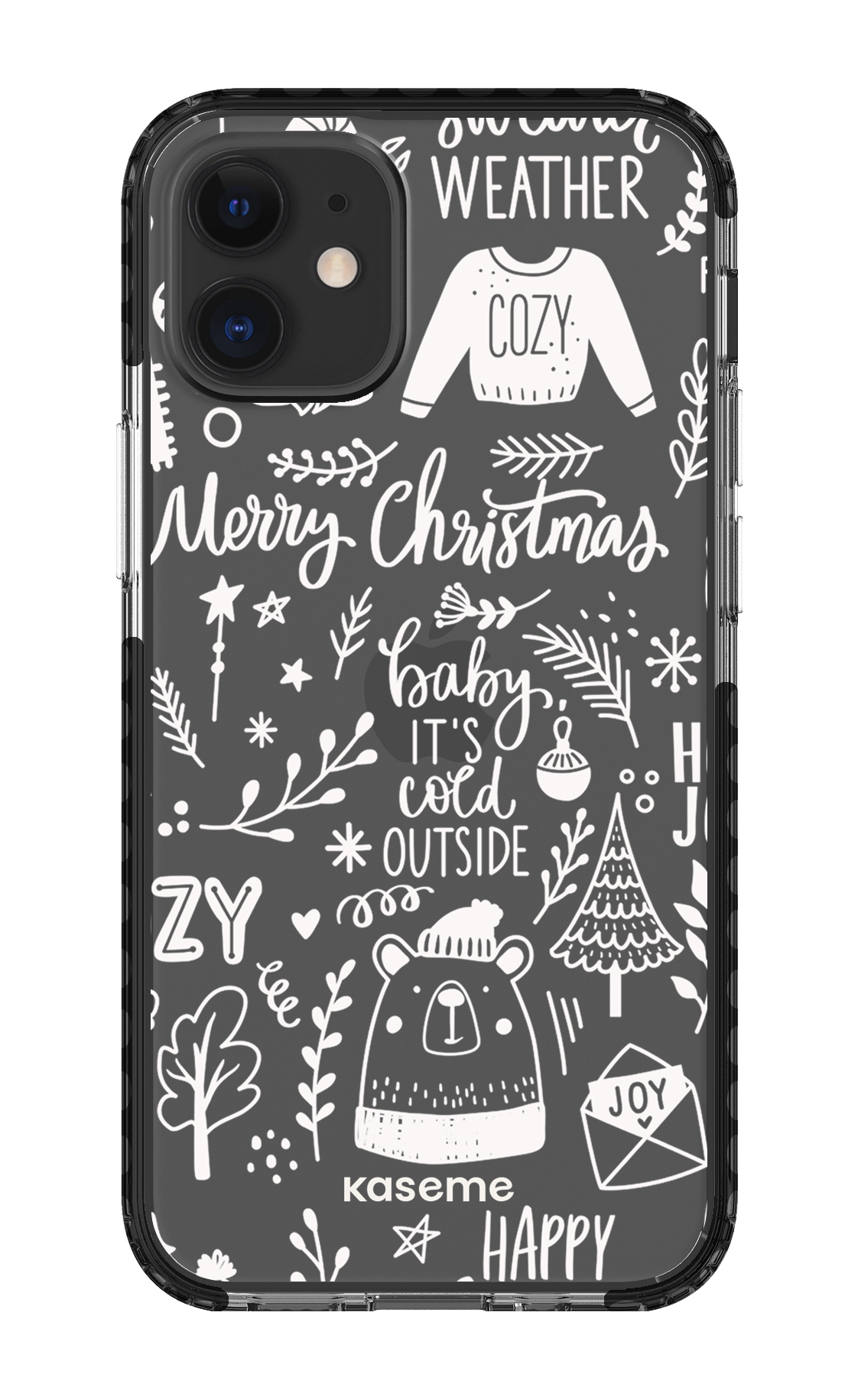 iPhone 12 Mini Clear Case - Black Cold Nights Clear Case -