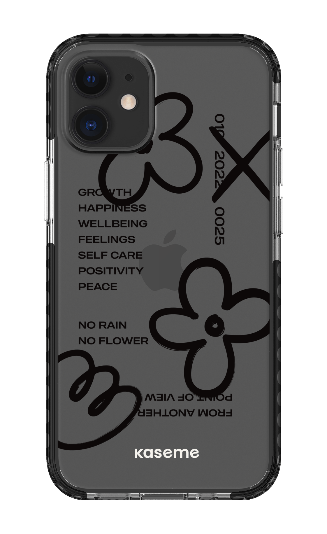 iPhone 12 Mini Clear Case - Black Feelings black clear case -