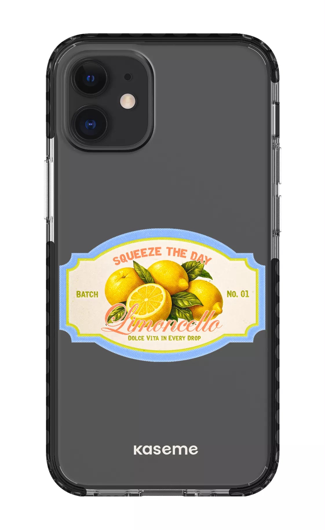iPhone 12 Mini Clear Case - Black Limoncello Clear Case -