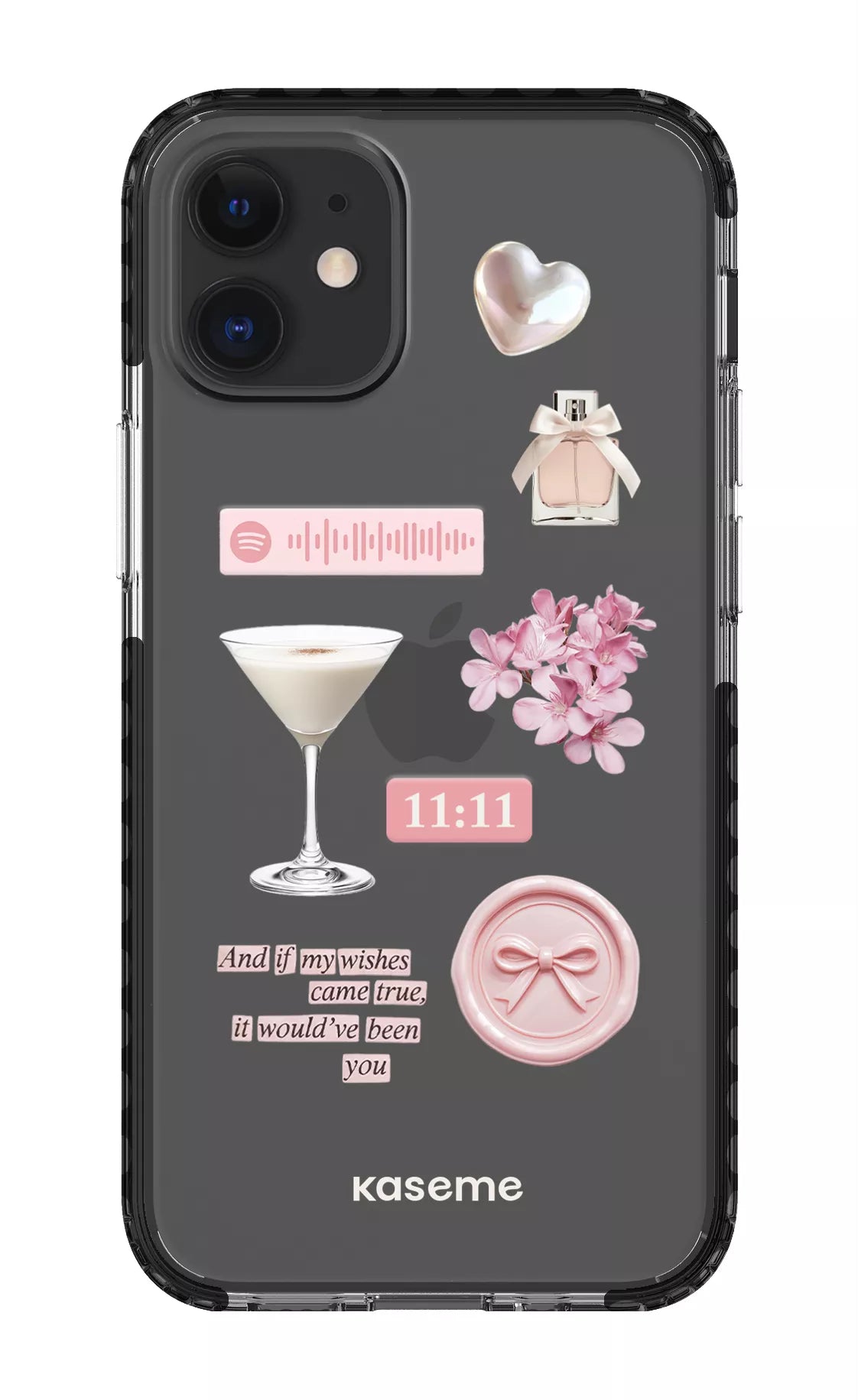 iPhone 12 Mini Clear Case - Black Love Letters Clear Case -