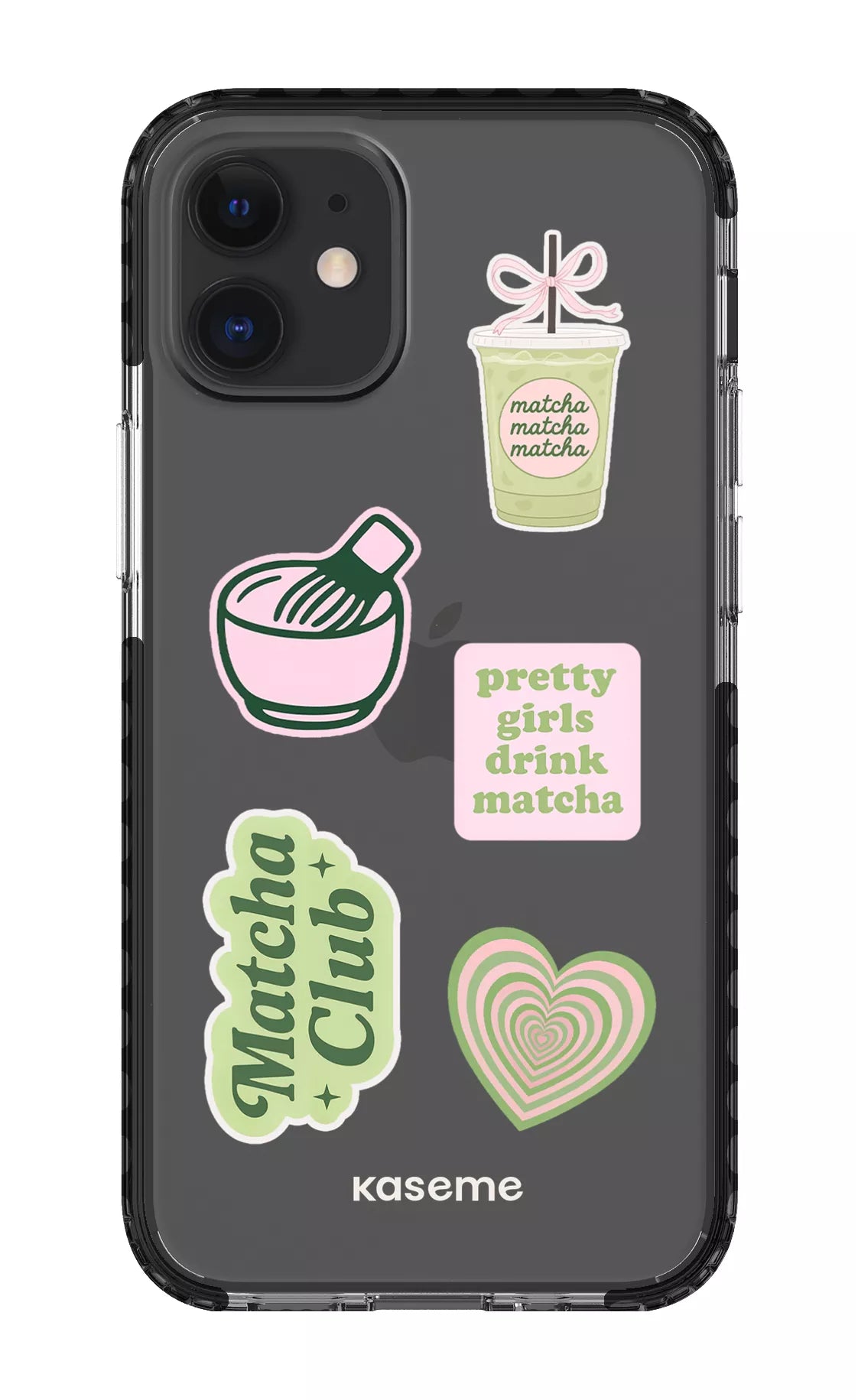 iPhone 12 Mini Clear Case - Black Matcha Clear Case -