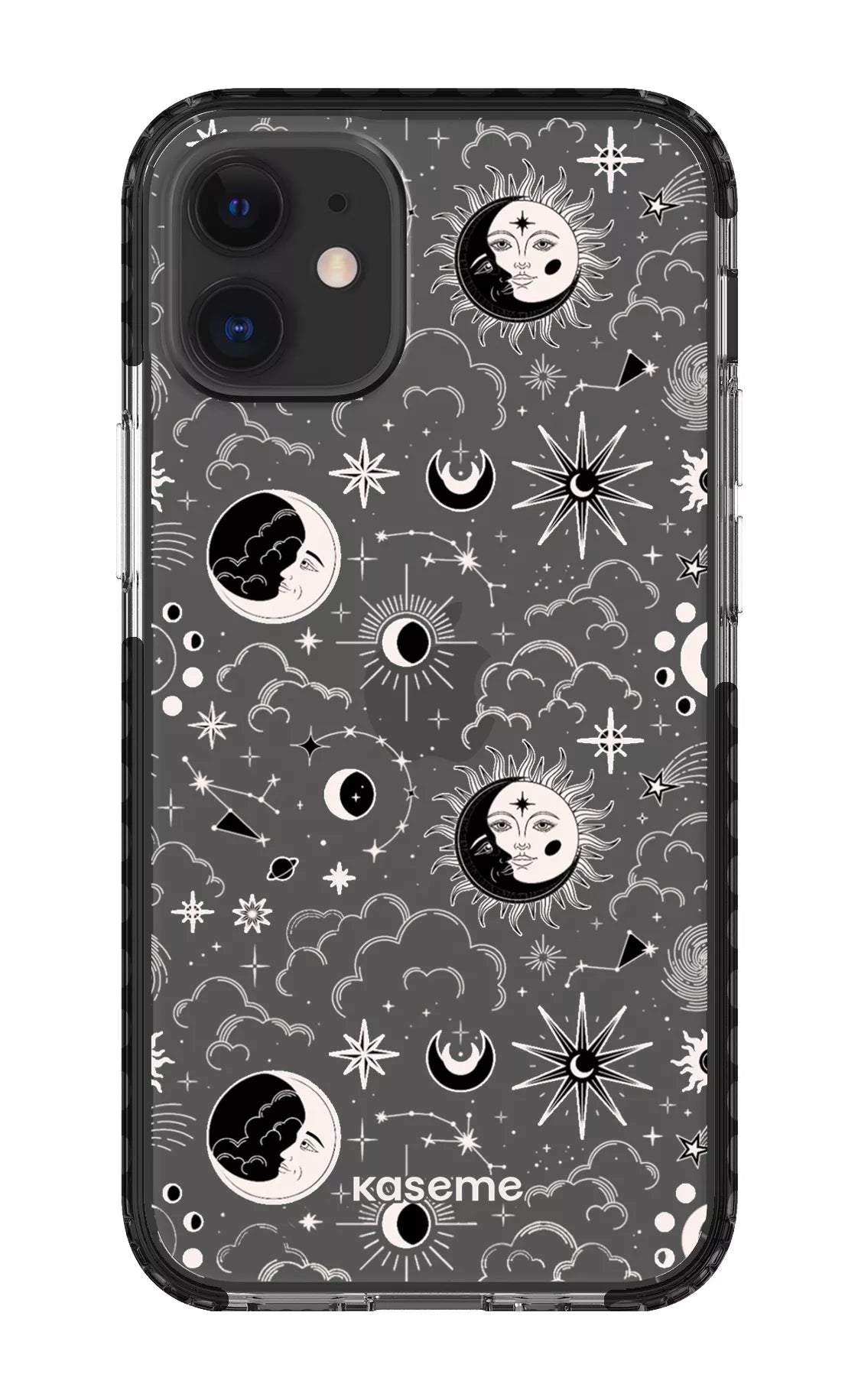iPhone 12 Mini Clear Case - Black Milky Way White Clear Case -