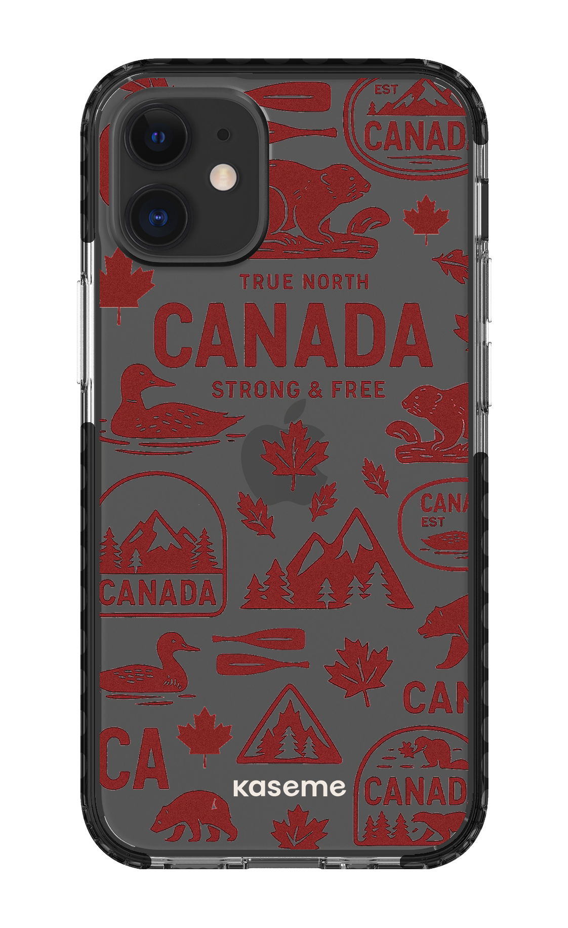 iPhone 12 Mini Clear Case - Black Oh Canada -