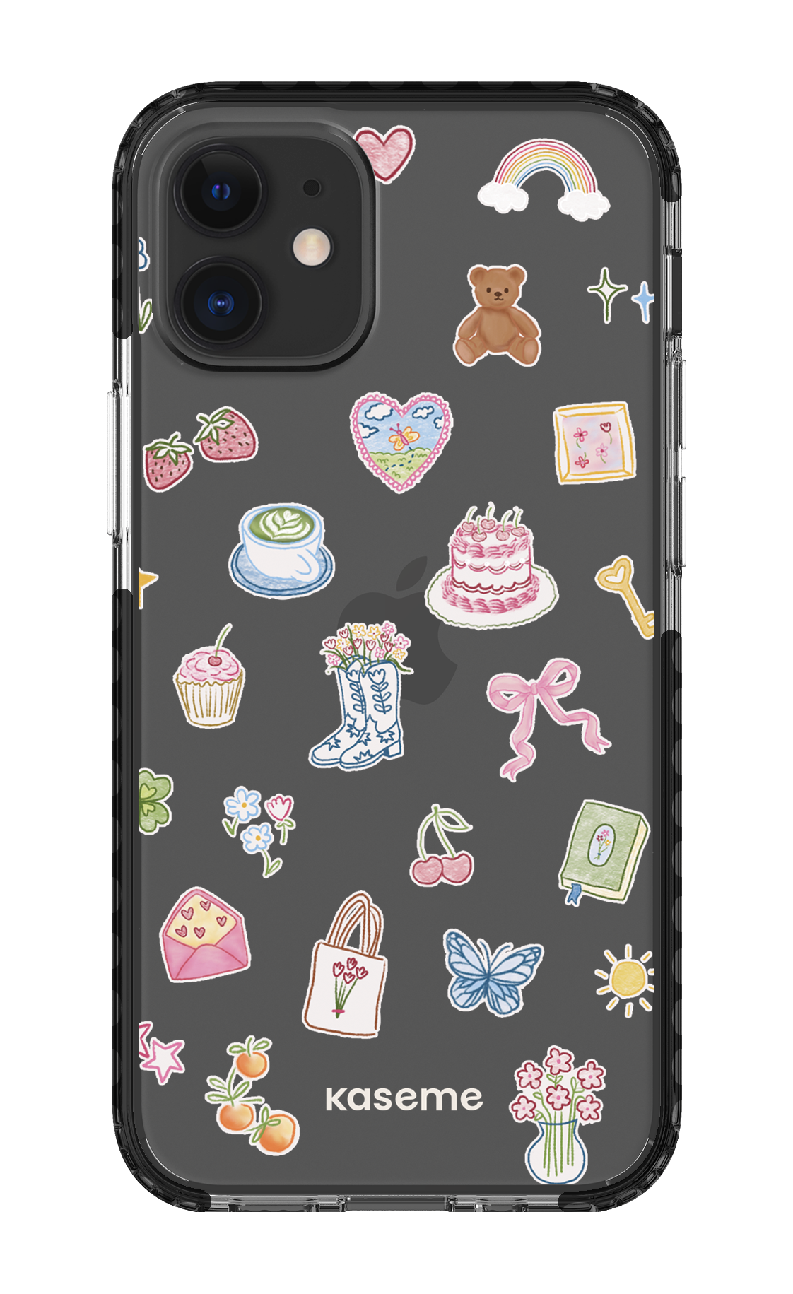 iPhone 12 Mini Clear Case - Black Poetry Clear Case -