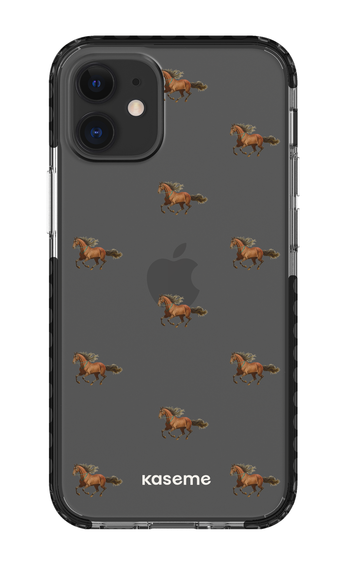 iPhone 12 Mini Clear Case - Black Saddle Clear Case -