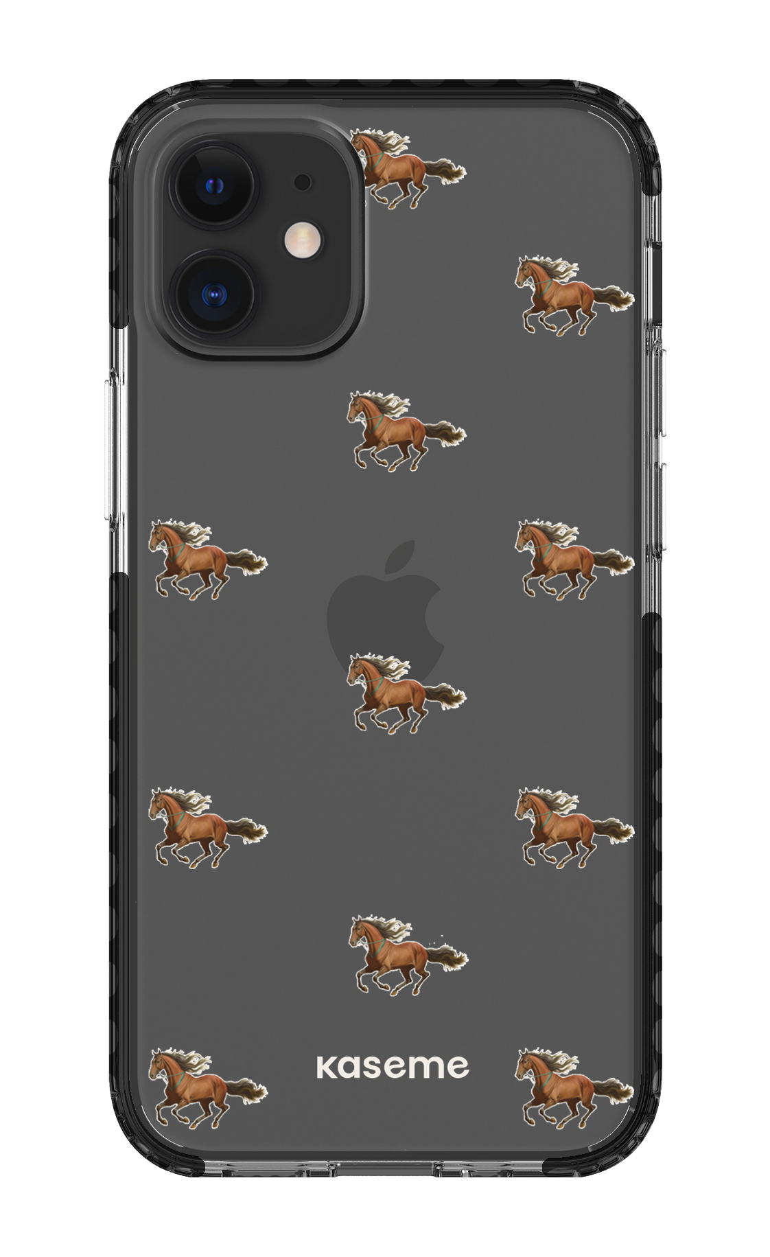 iPhone 12 Mini Clear Case - Black Saddle Clear Case -