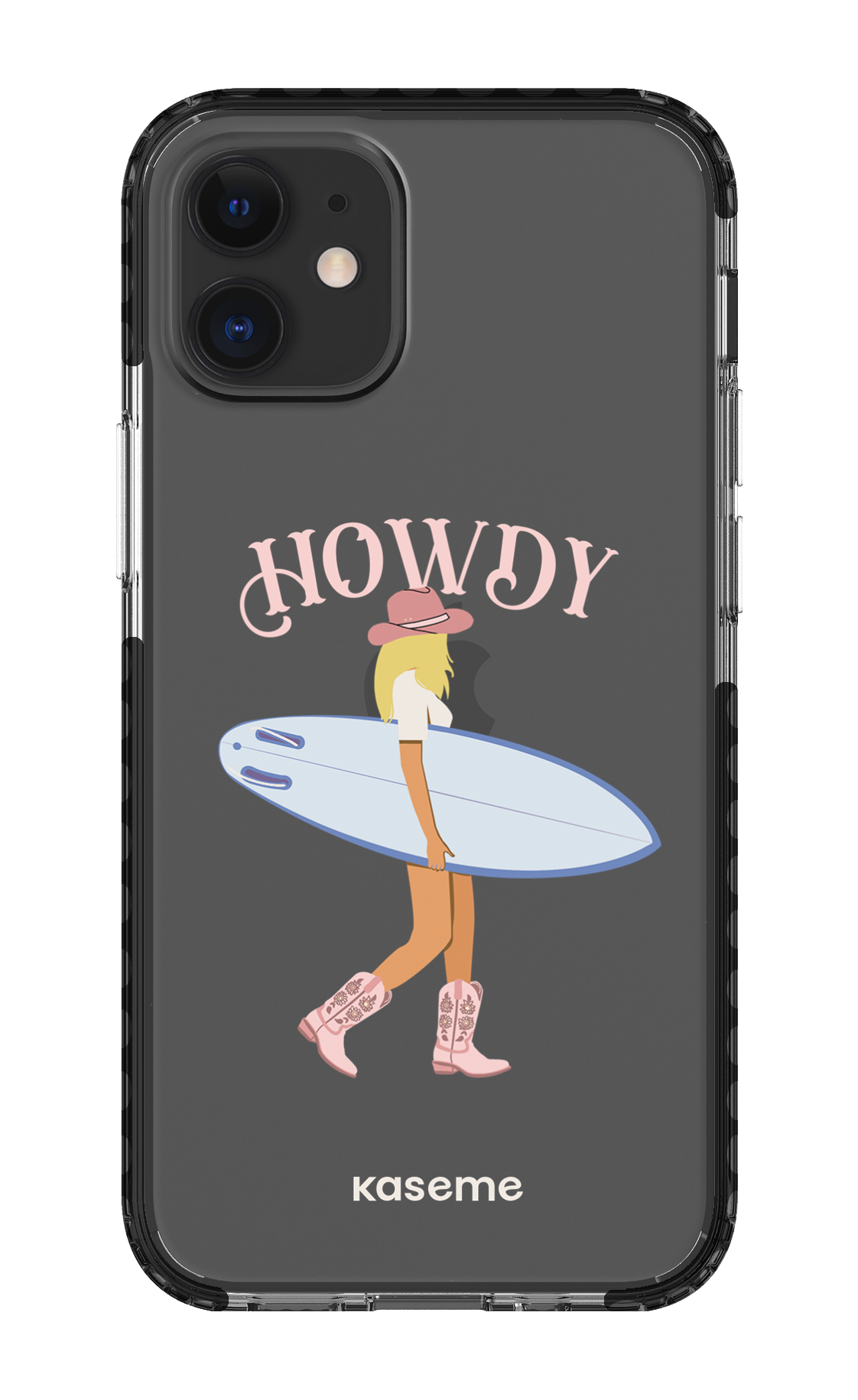 iPhone 12 Mini Clear Case - Black Westsea Pink Clear Case -