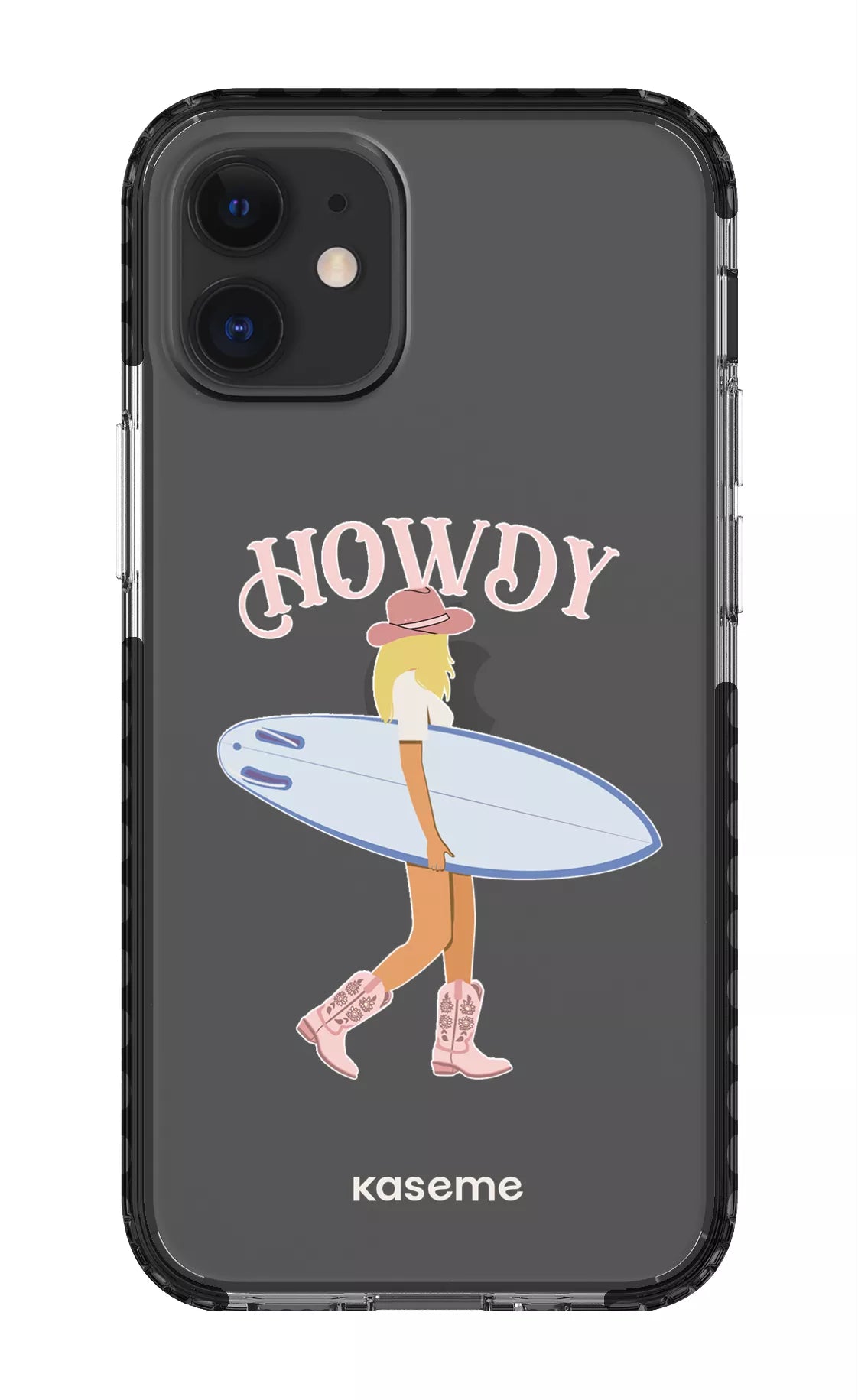 iPhone 12 Mini Clear Case - Black Westsea Pink Clear Case -