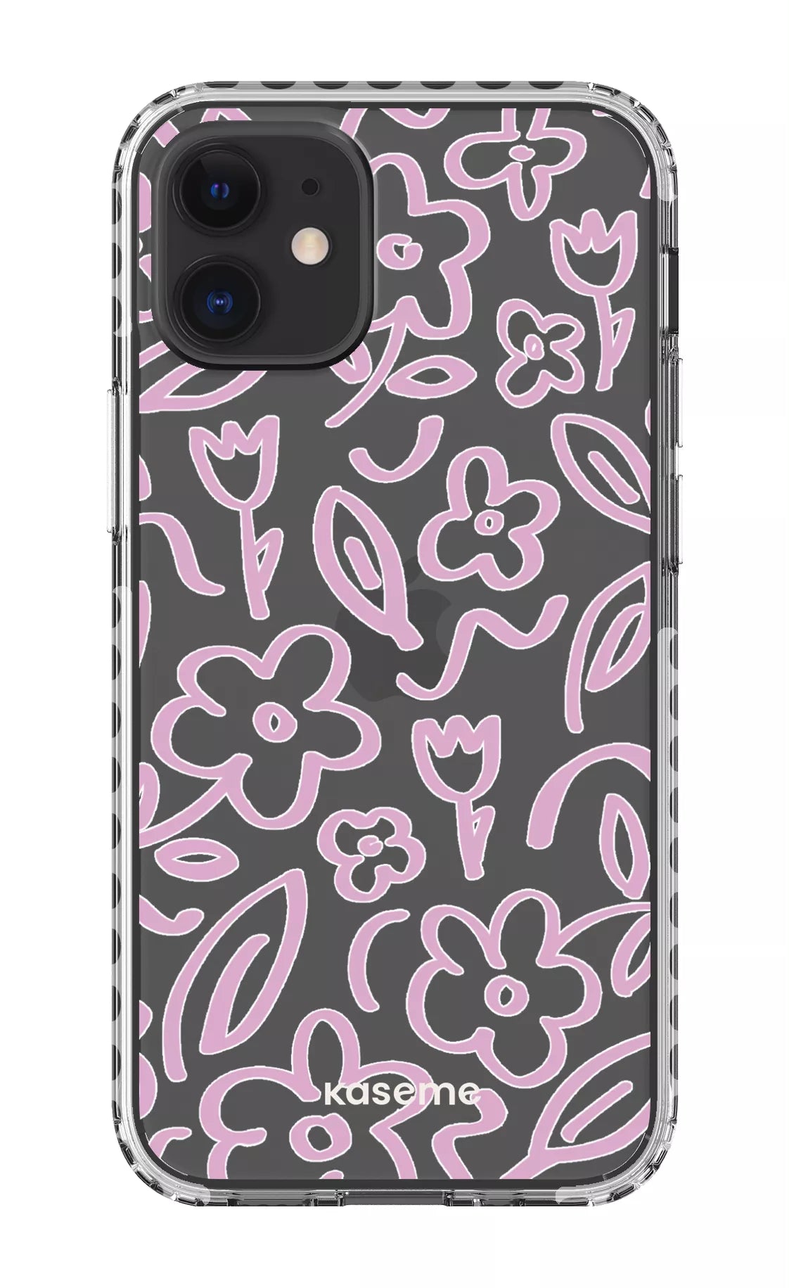 iPhone 12 Mini Clear Case - White Brooklyn pink Clear Case -