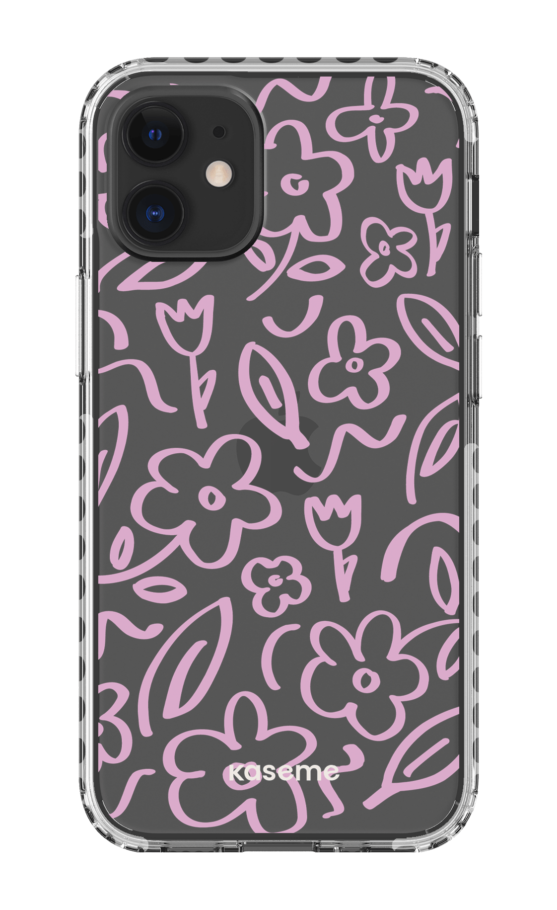 iPhone 12 Mini Clear Case - White Brooklyn pink clear case -