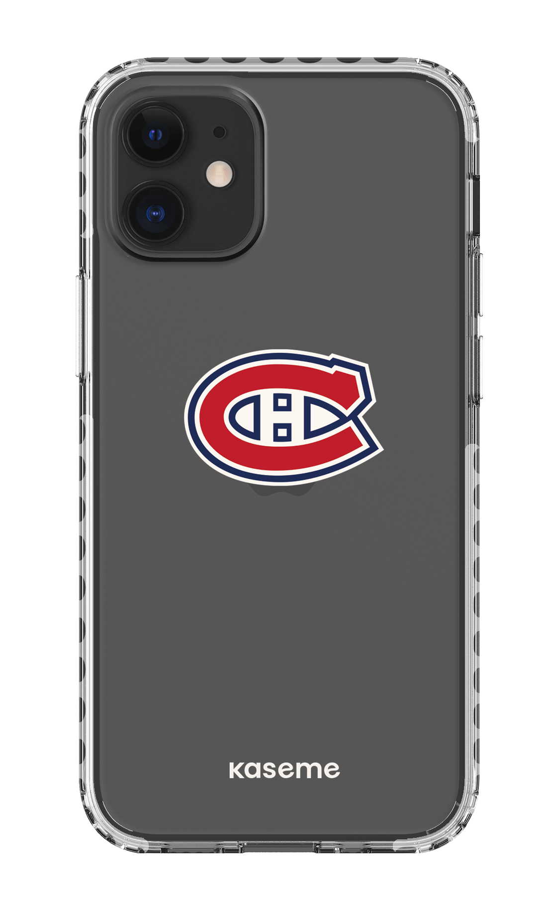iPhone 12 Mini Clear Case - White Canadiens Logo Clear -