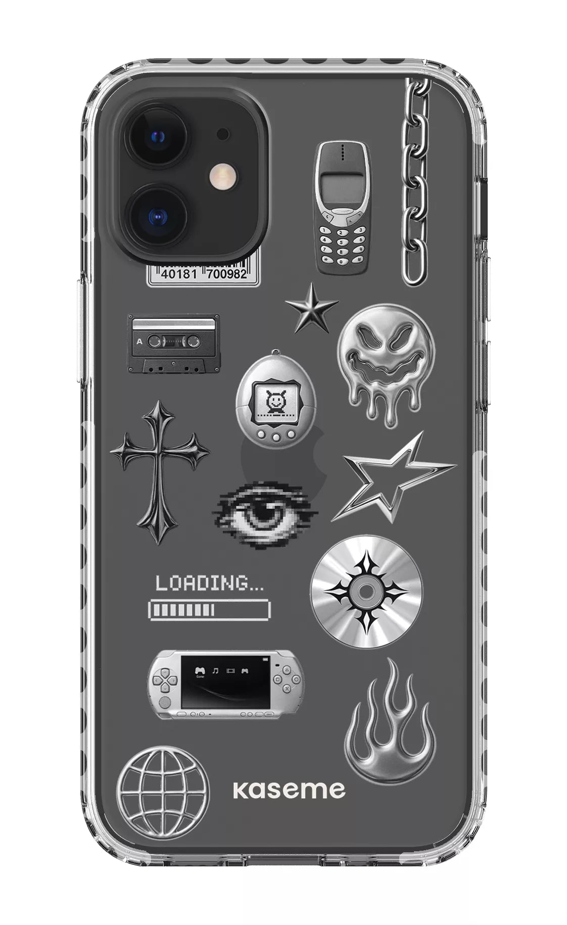 iPhone 12 Mini Clear Case - White Chrome Clear Case -