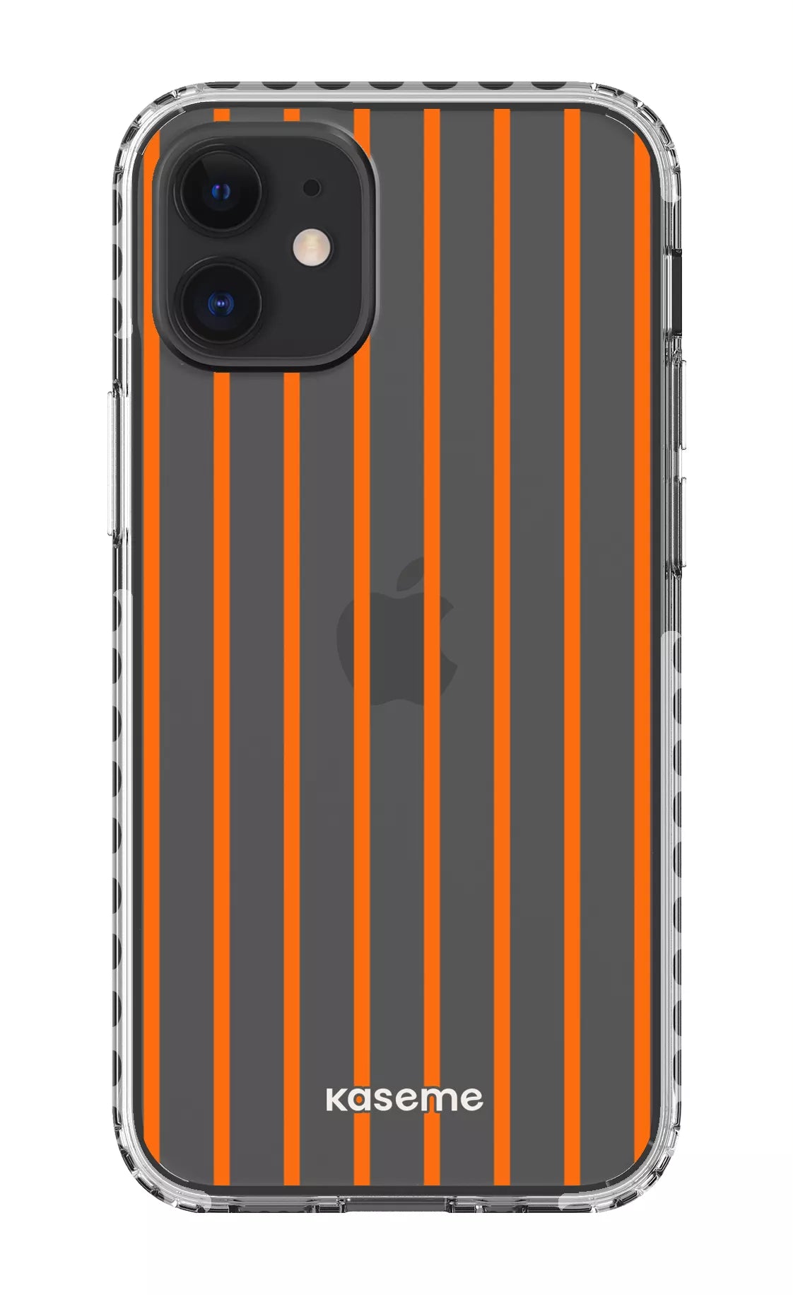 iPhone 12 Mini Clear Case - White Dolce Striscia Orange Clear Case -