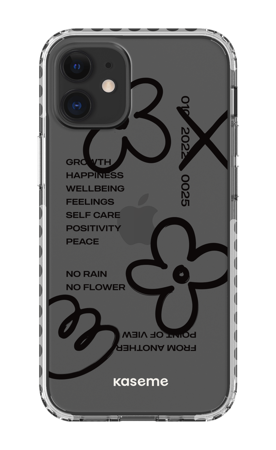 iPhone 12 Mini Clear Case - White Feelings black clear case -