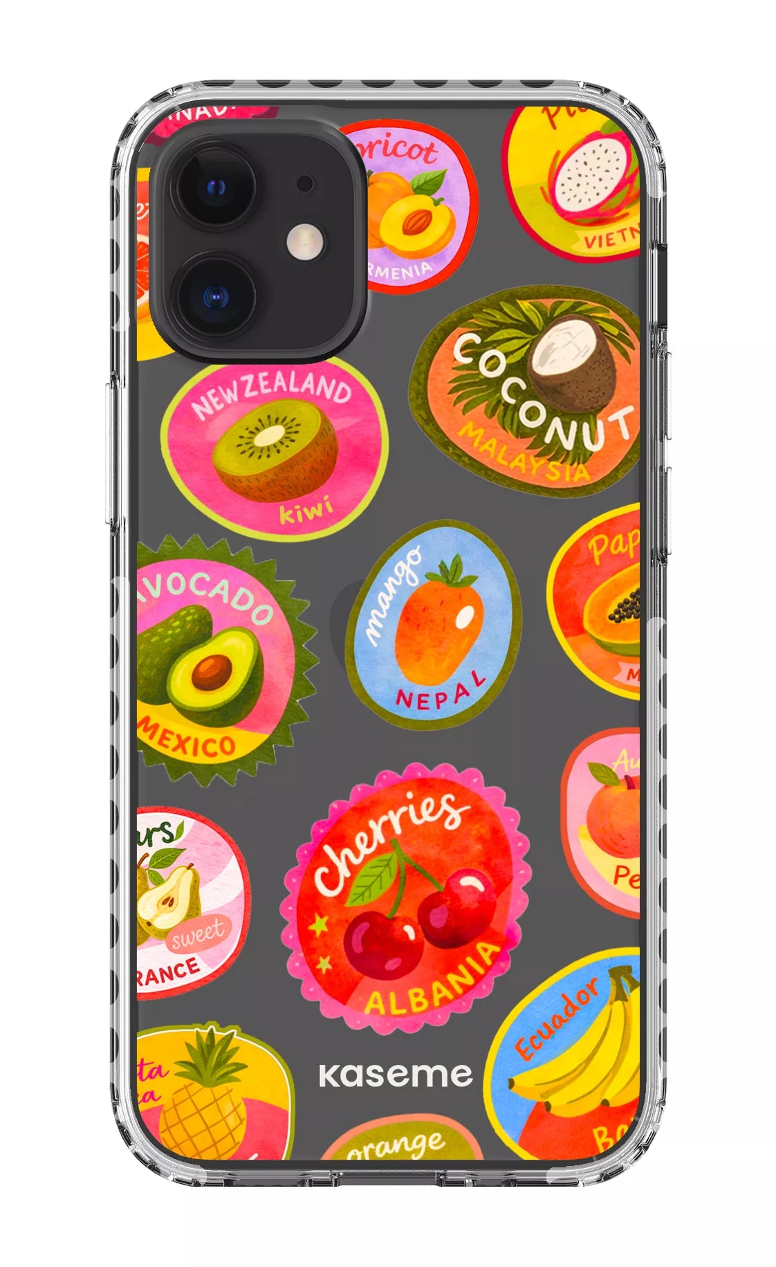 iPhone 12 Mini Clear Case - White Frutti Clear Case -