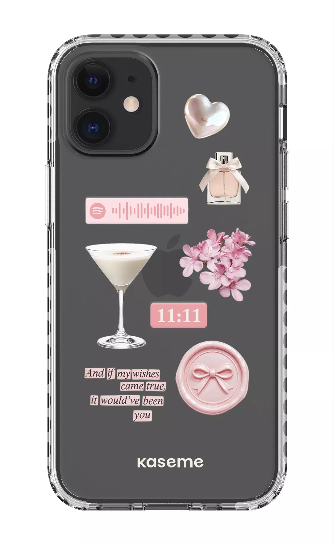 iPhone 12 Mini Clear Case - White Love Letters Clear Case -