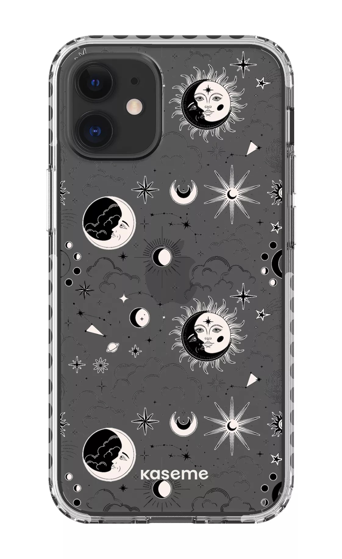 iPhone 12 Mini Clear Case - White Milky Way Black Clear Case -