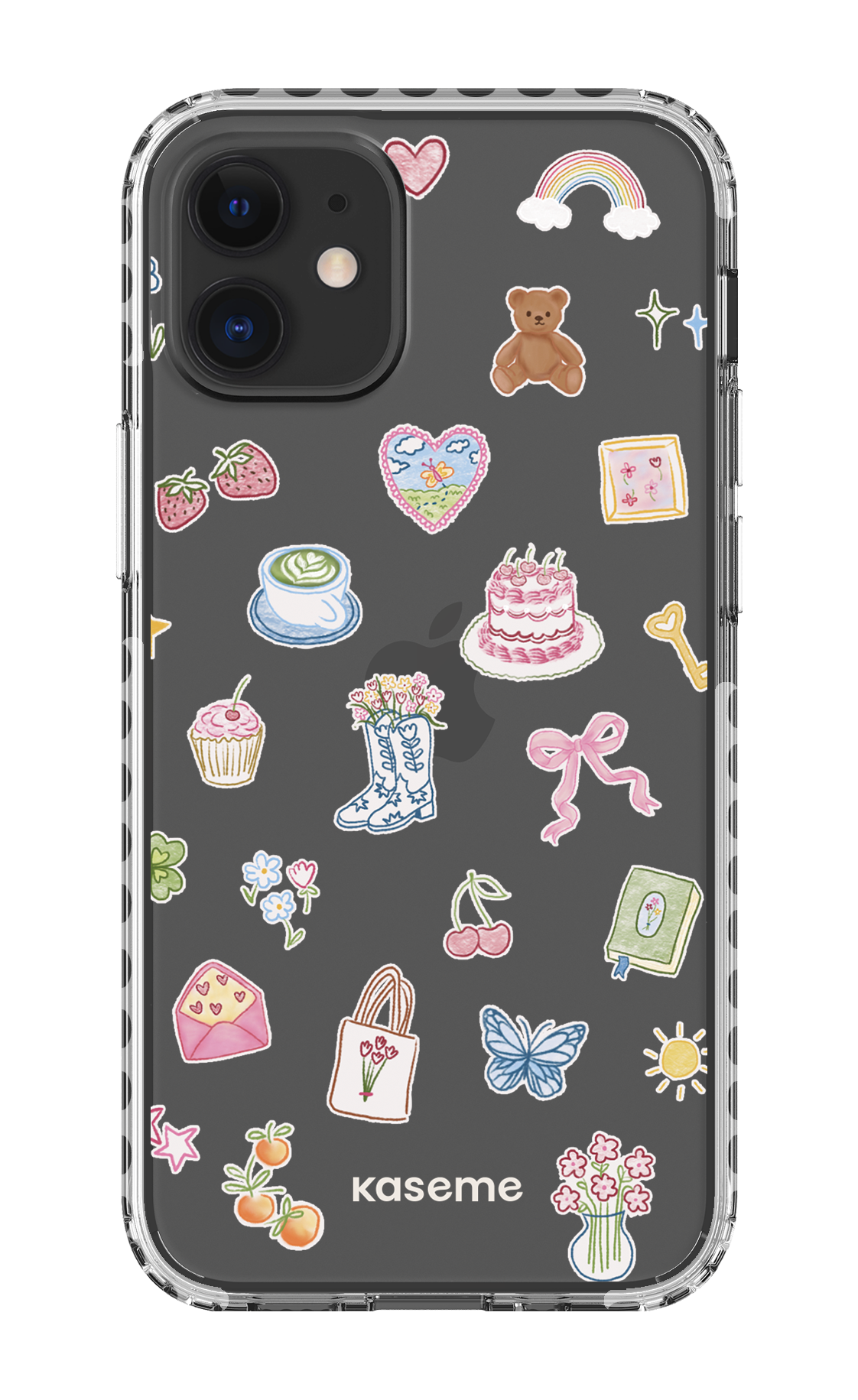 iPhone 12 Mini Clear Case - White Poetry Clear Case -