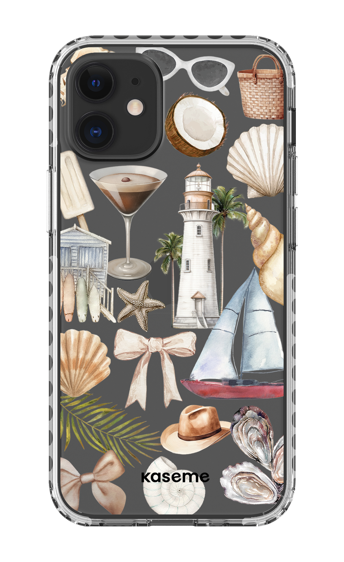 iPhone 12 Mini Clear Case - White Riviera Clear Case -