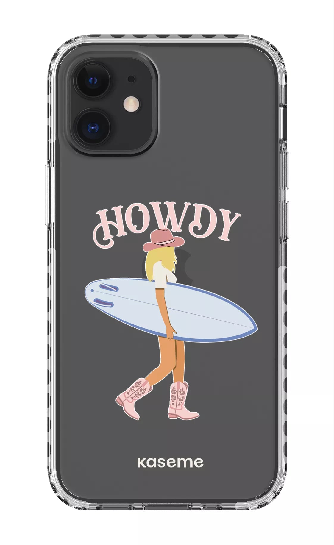 iPhone 12 Mini Clear Case - White Westsea Pink Clear Case -