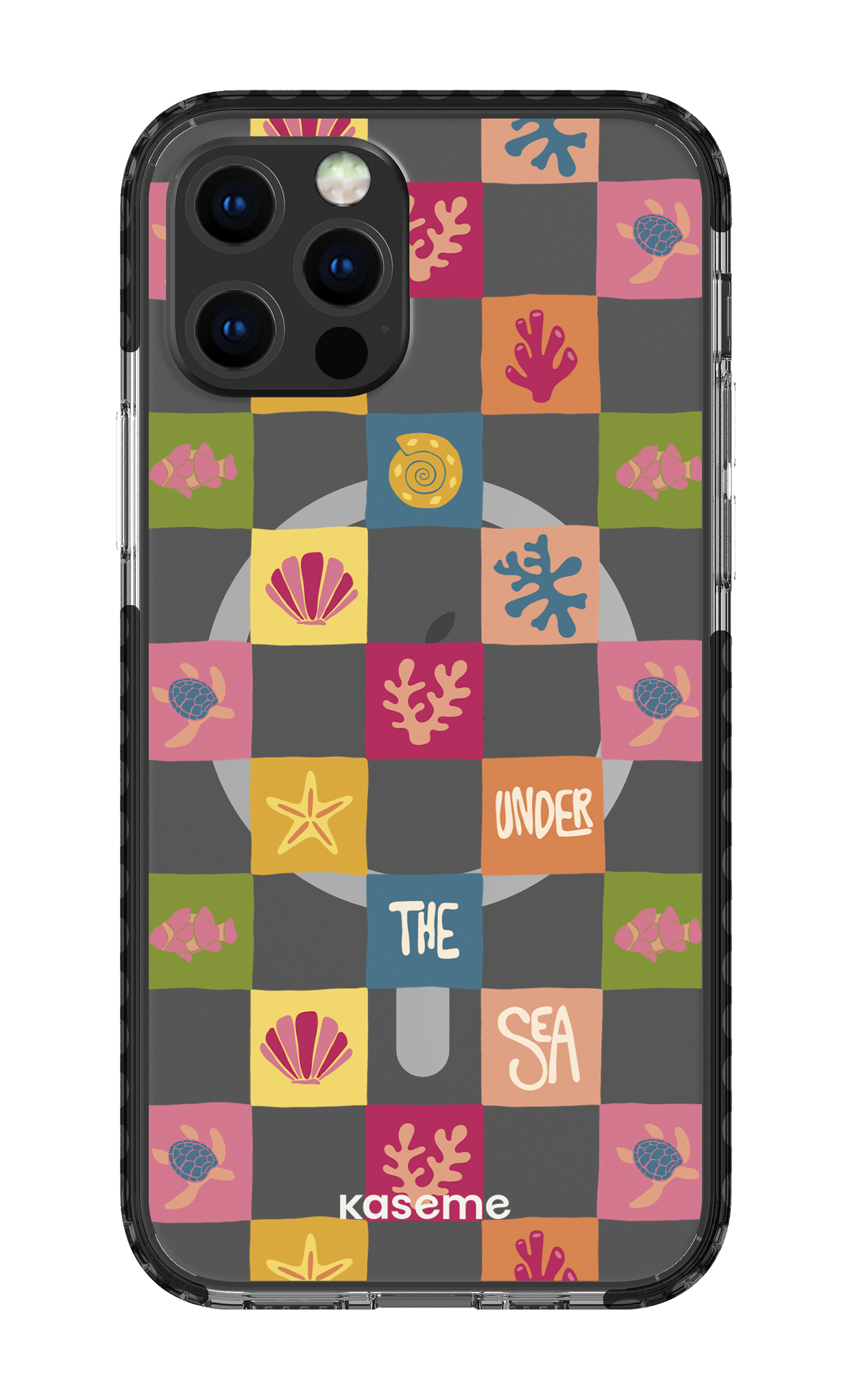 iPhone 12 Pro Clear Case Magsafe - Black Under the sea Clear Case -