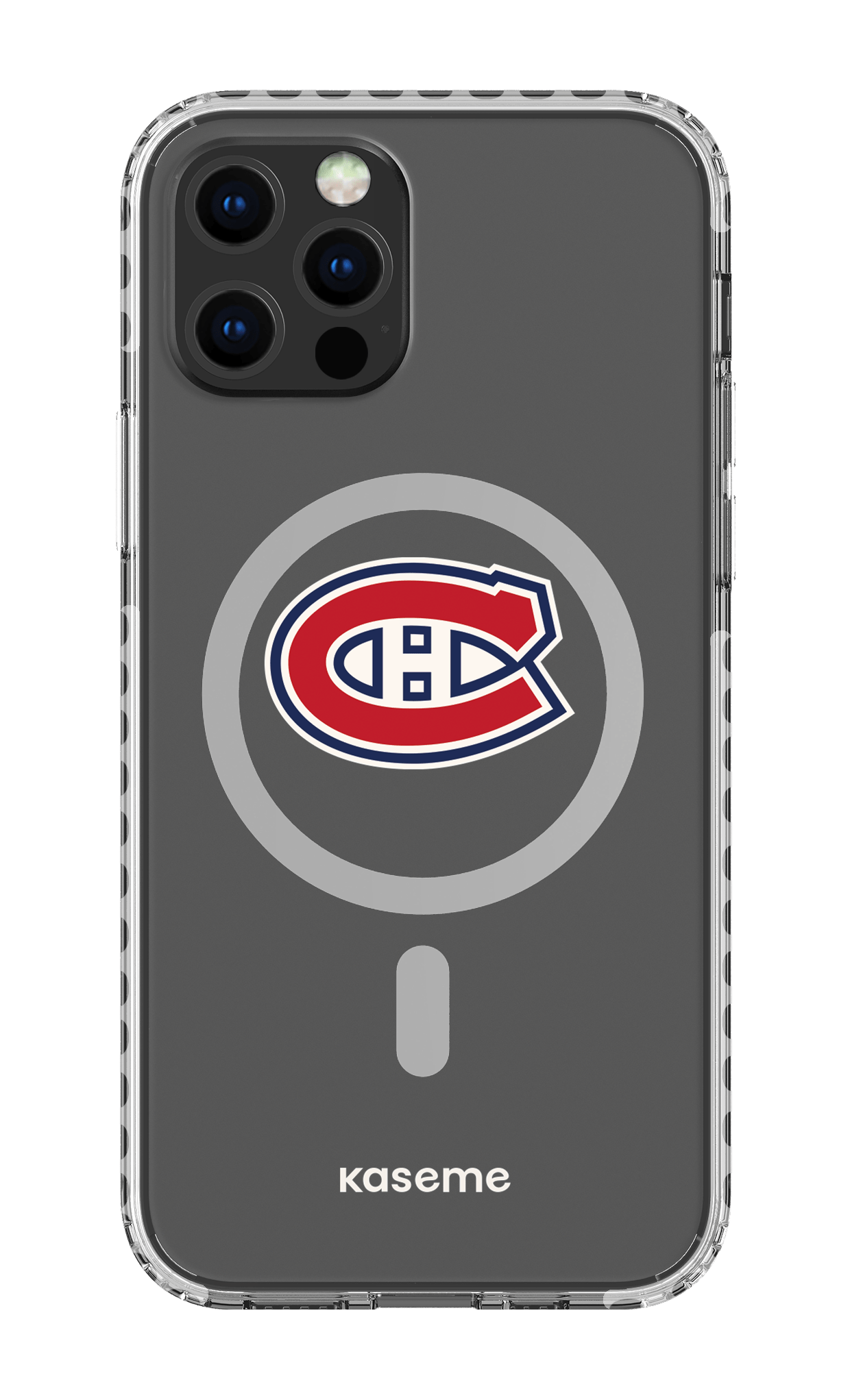 iPhone 12 Pro Clear Case Magsafe - White Canadiens Logo Clear -