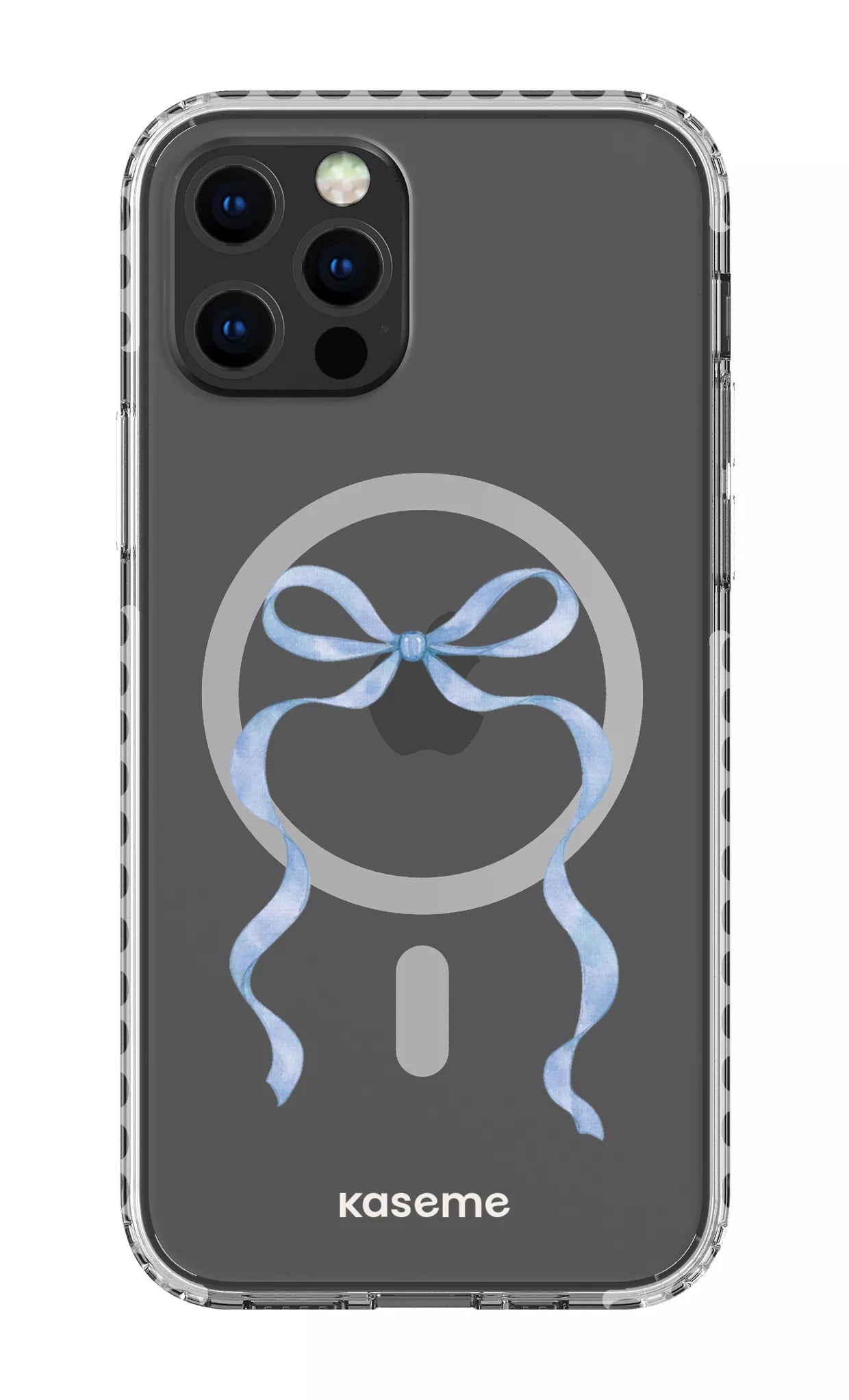 iPhone 12 Pro Clear Case Magsafe - White Celeste Blue Clear Case -