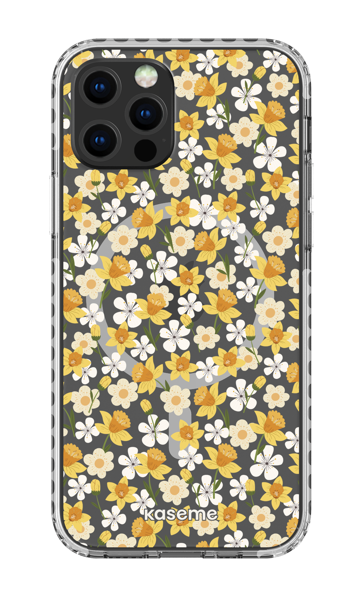 iPhone 12 Pro Clear Case Magsafe - White Daffodil Clear Case -