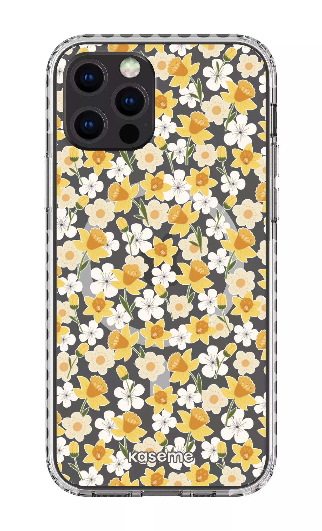 iPhone 12 Pro Clear Case Magsafe - White Daffodil Clear Case -