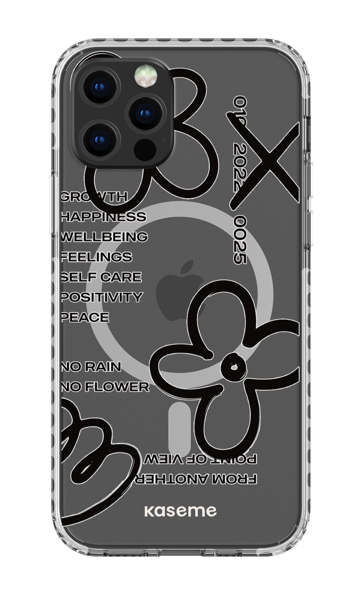 iPhone 12 Pro Clear Case Magsafe - White Feelings black Clear Case -