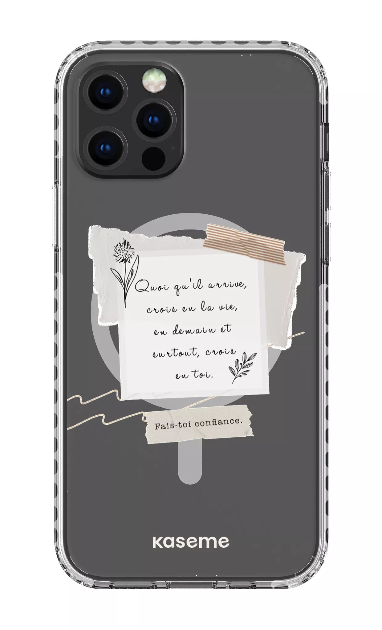 iPhone 12 Pro Clear Case Magsafe - White Foi Clear Case -