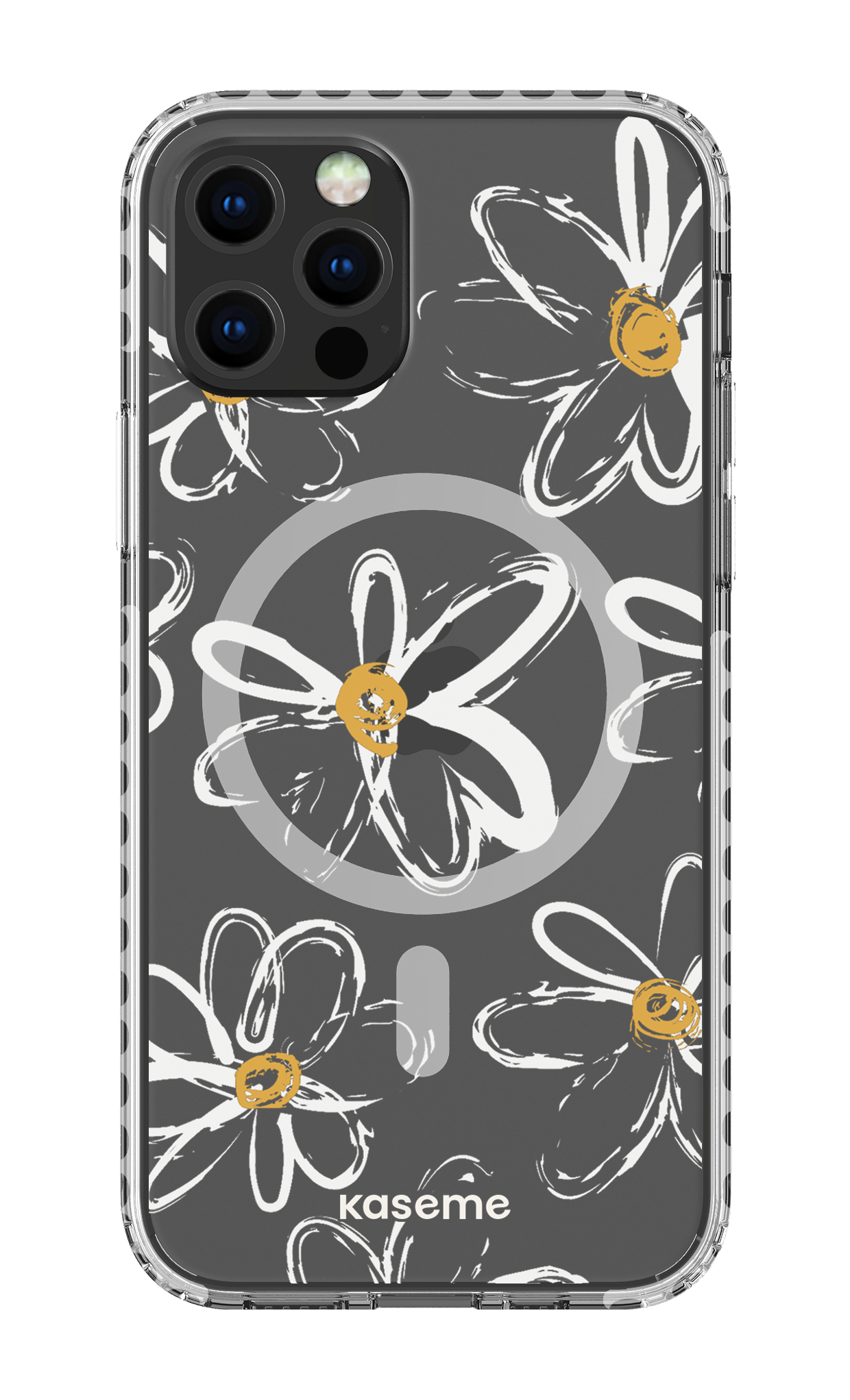 iPhone 12 Pro Clear Case Magsafe - White Give me flowers Clear Case -