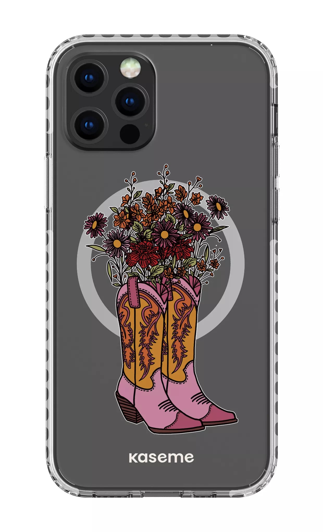 iPhone 12 Pro Clear Case Magsafe - White Howdy Clear Case -