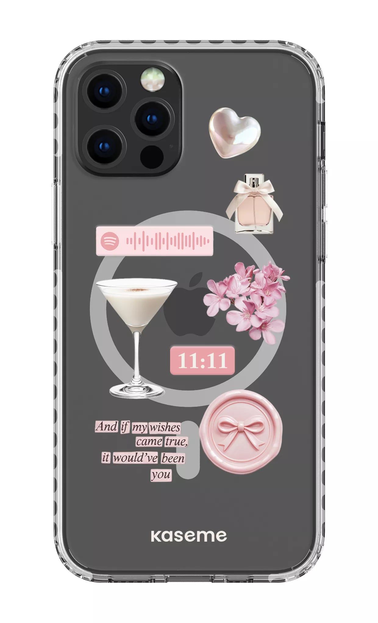 iPhone 12 Pro Clear Case Magsafe - White Love Letters Clear Case -