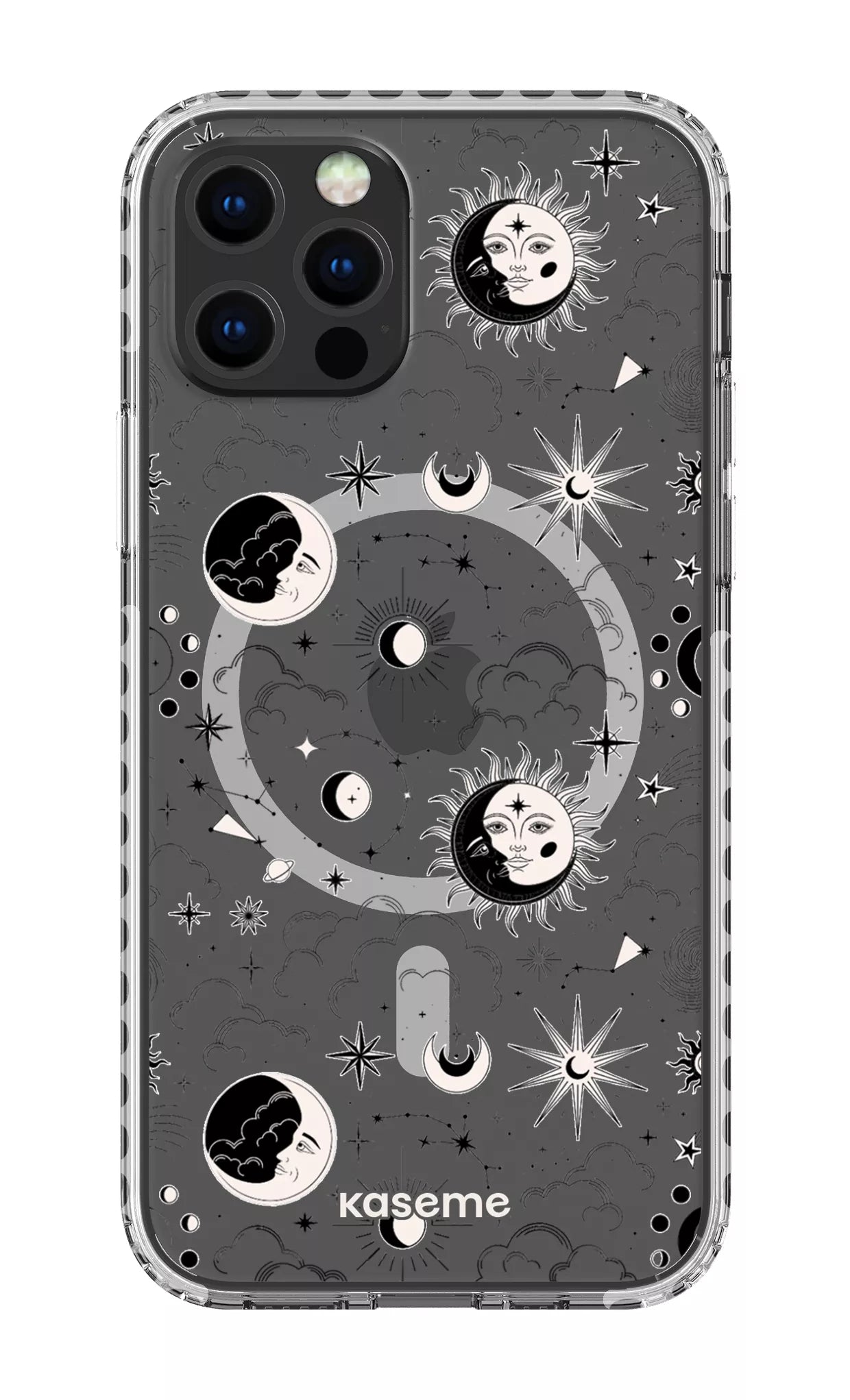 iPhone 12 Pro Clear Case Magsafe - White Milky Way Black Clear Case -