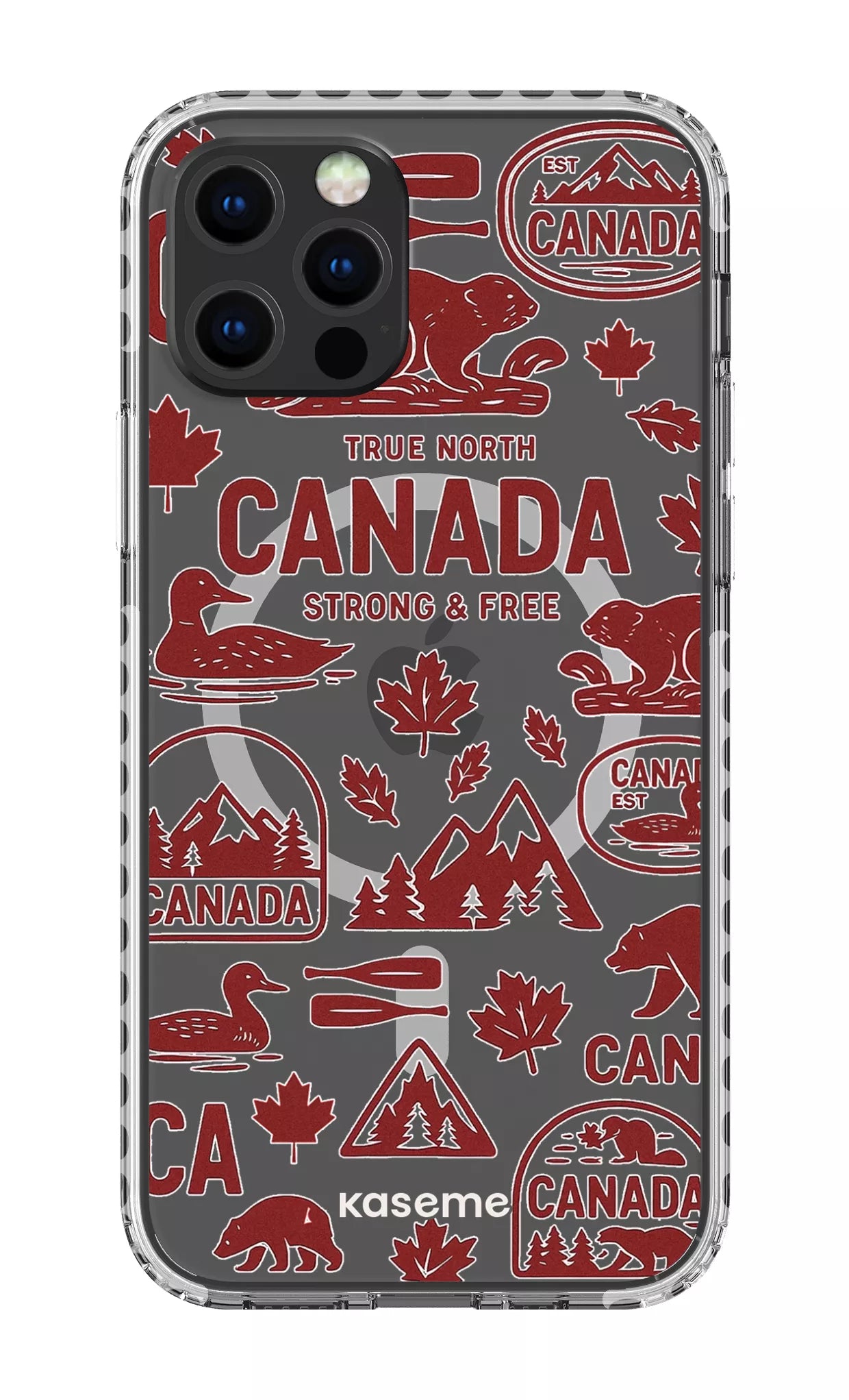 iPhone 12 Pro Clear Case Magsafe - White Oh Canada Clear Case -