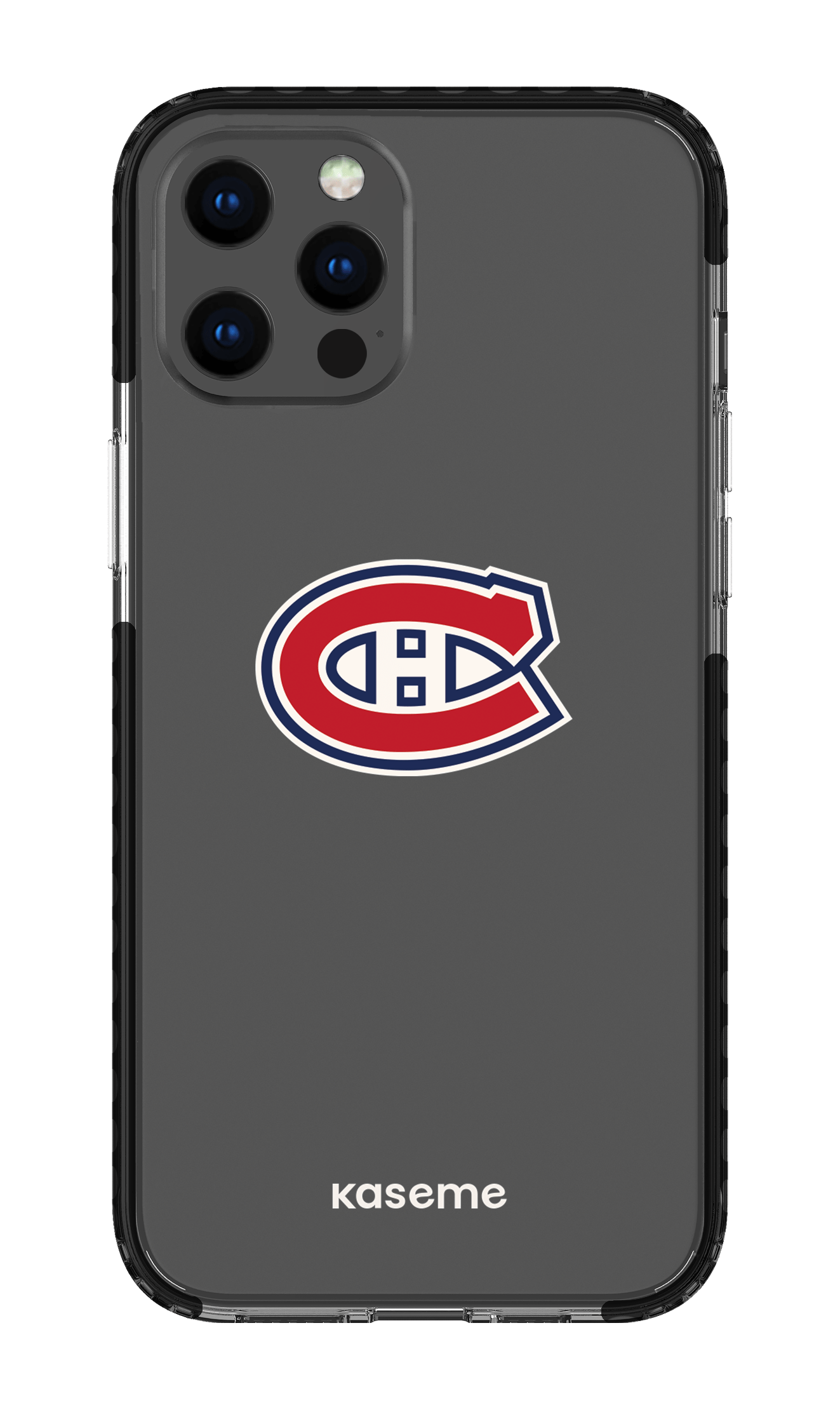 iPhone 12 Pro Max Clear Case - Black Canadiens Logo Clear -