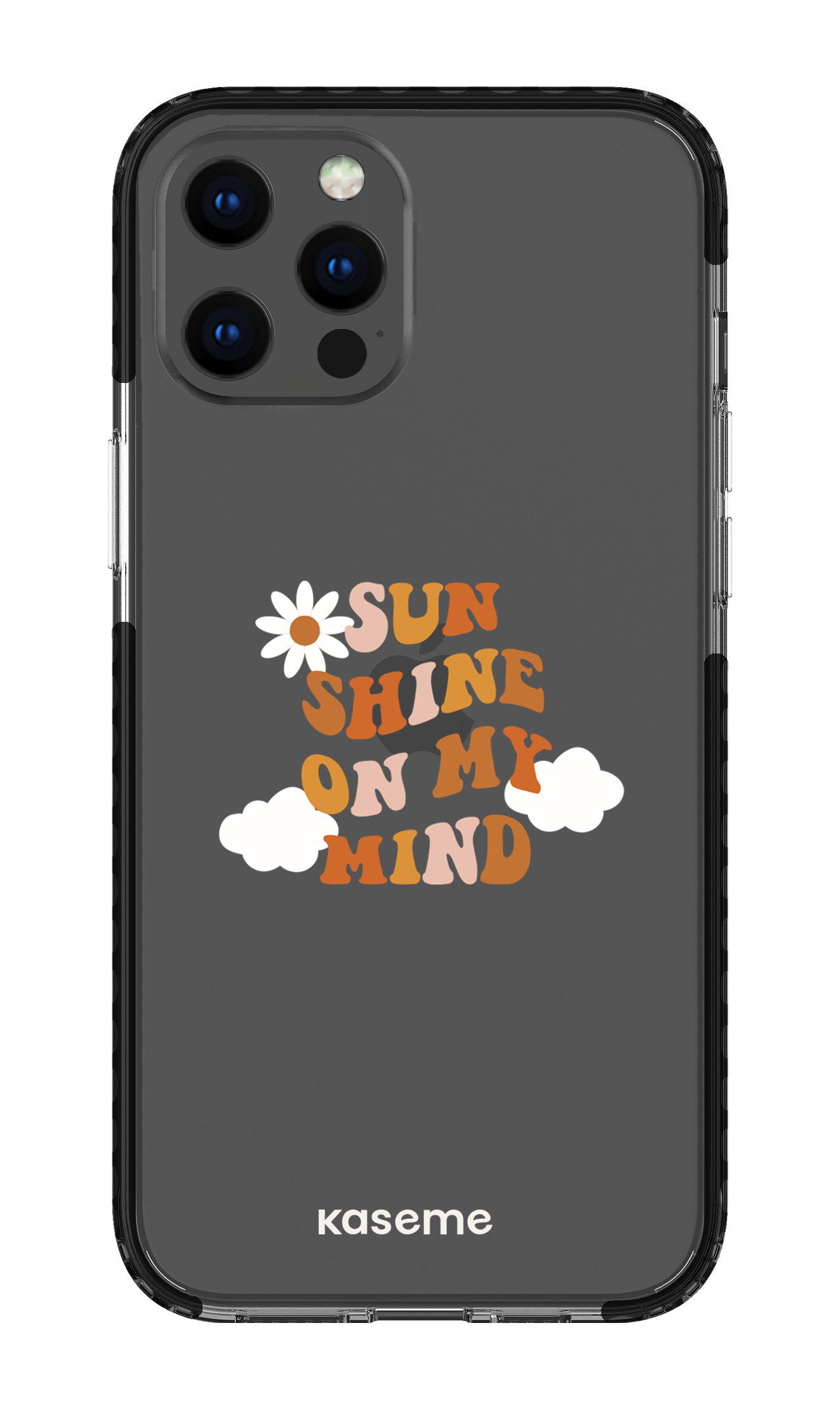 iPhone 12 Pro Max Clear Case - Black Cheerful Clear Case -