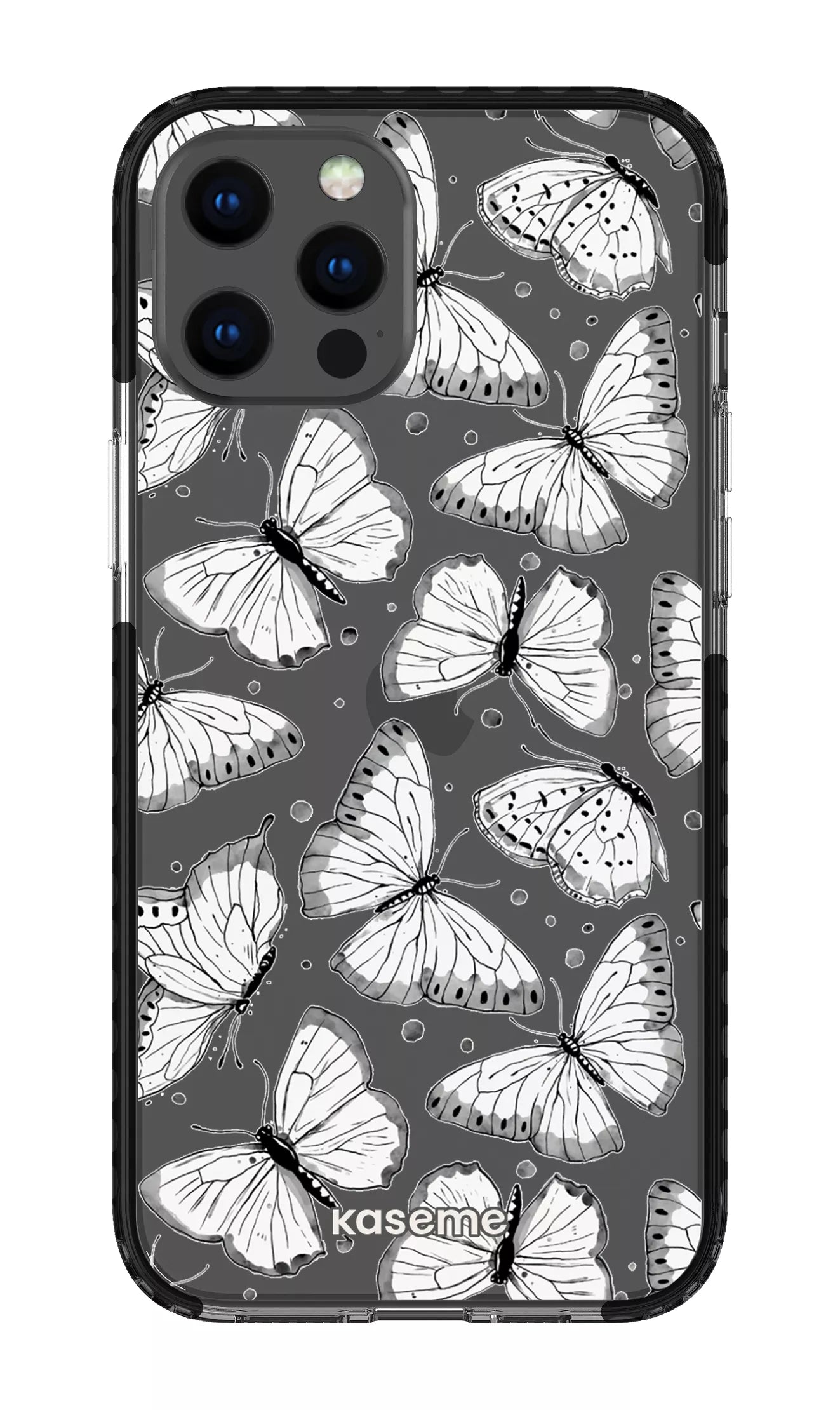iPhone 12 Pro Max Clear Case - Black Float Clear Case -