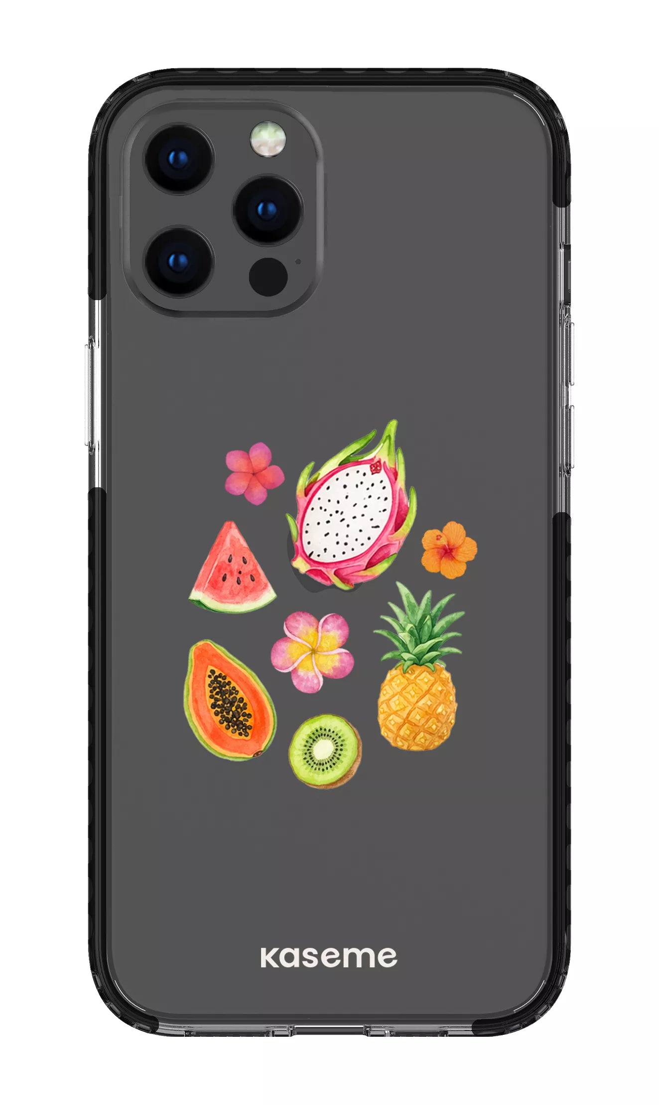 iPhone 12 Pro Max Clear Case - Black Fresca Tropicale Clear Case -