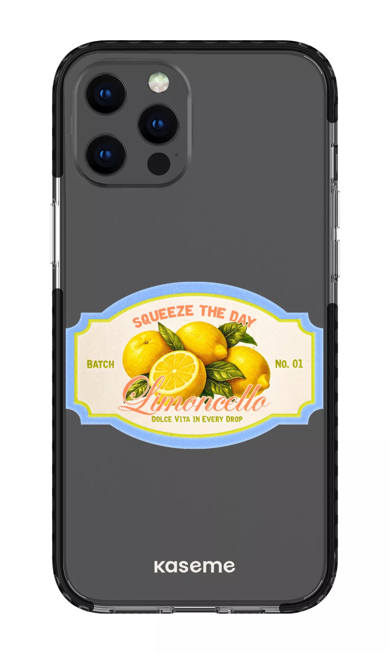 iPhone 12 Pro Max Clear Case - Black Limoncello Clear Case -