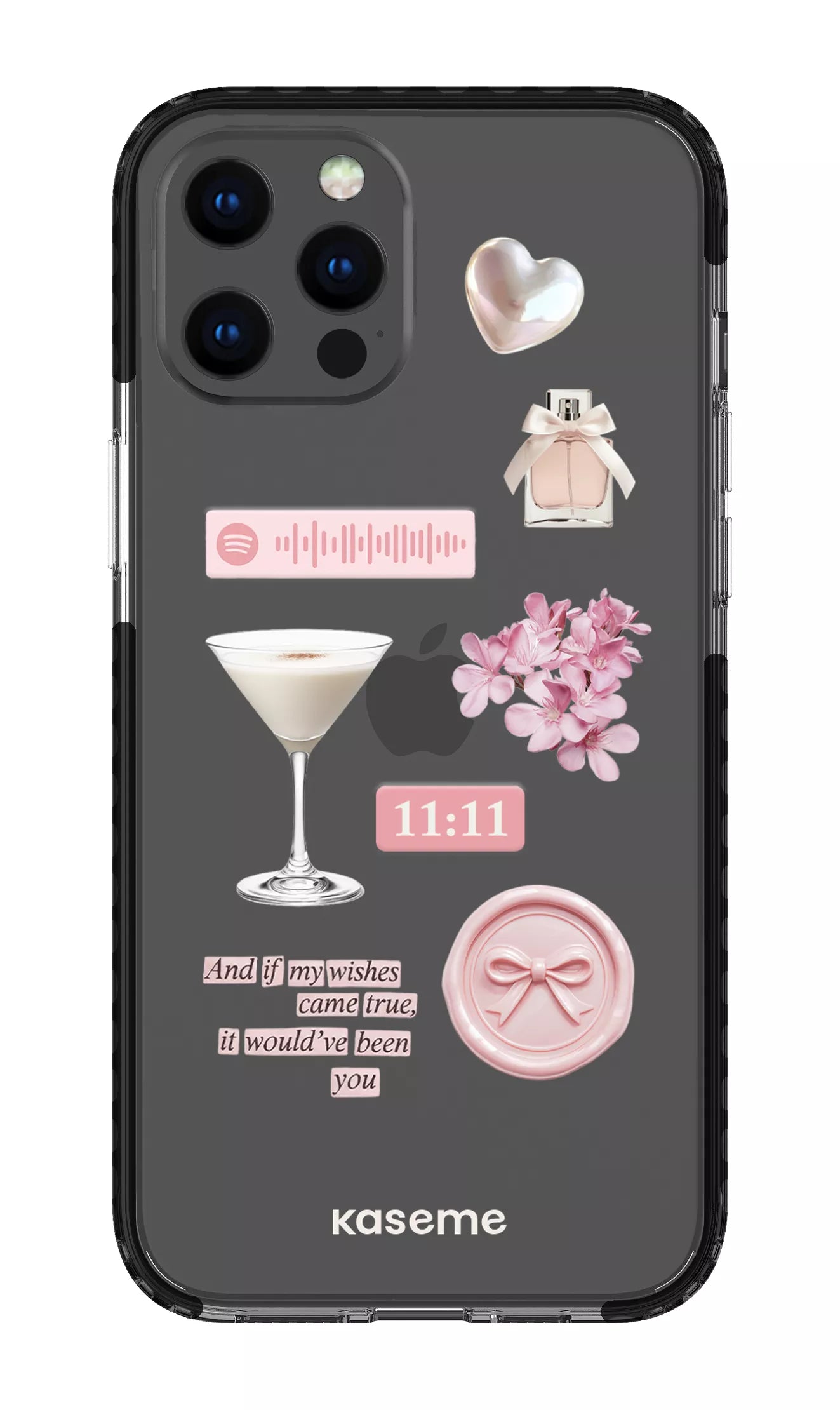 iPhone 12 Pro Max Clear Case - Black Love Letters Clear Case -