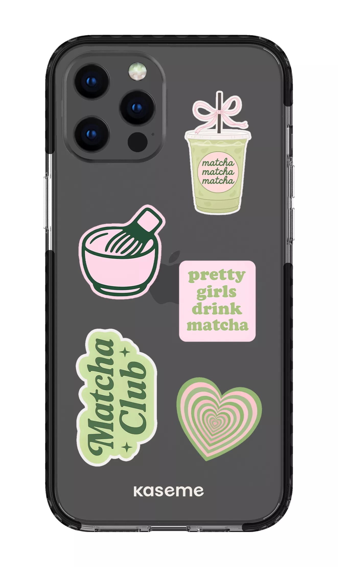 iPhone 12 Pro Max Clear Case - Black Matcha Clear Case -
