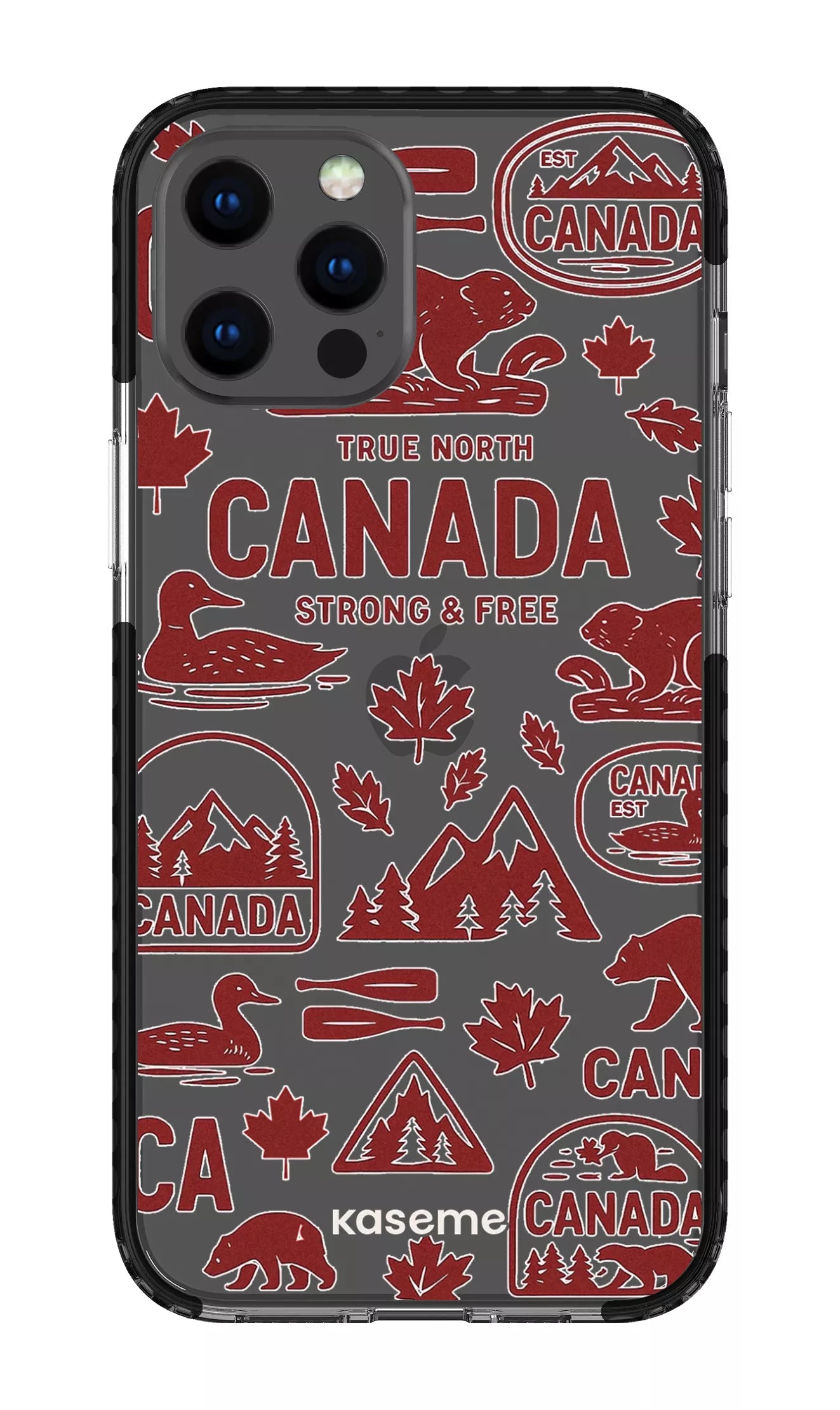 iPhone 12 Pro Max Clear Case - Black Oh Canada Clear Case -
