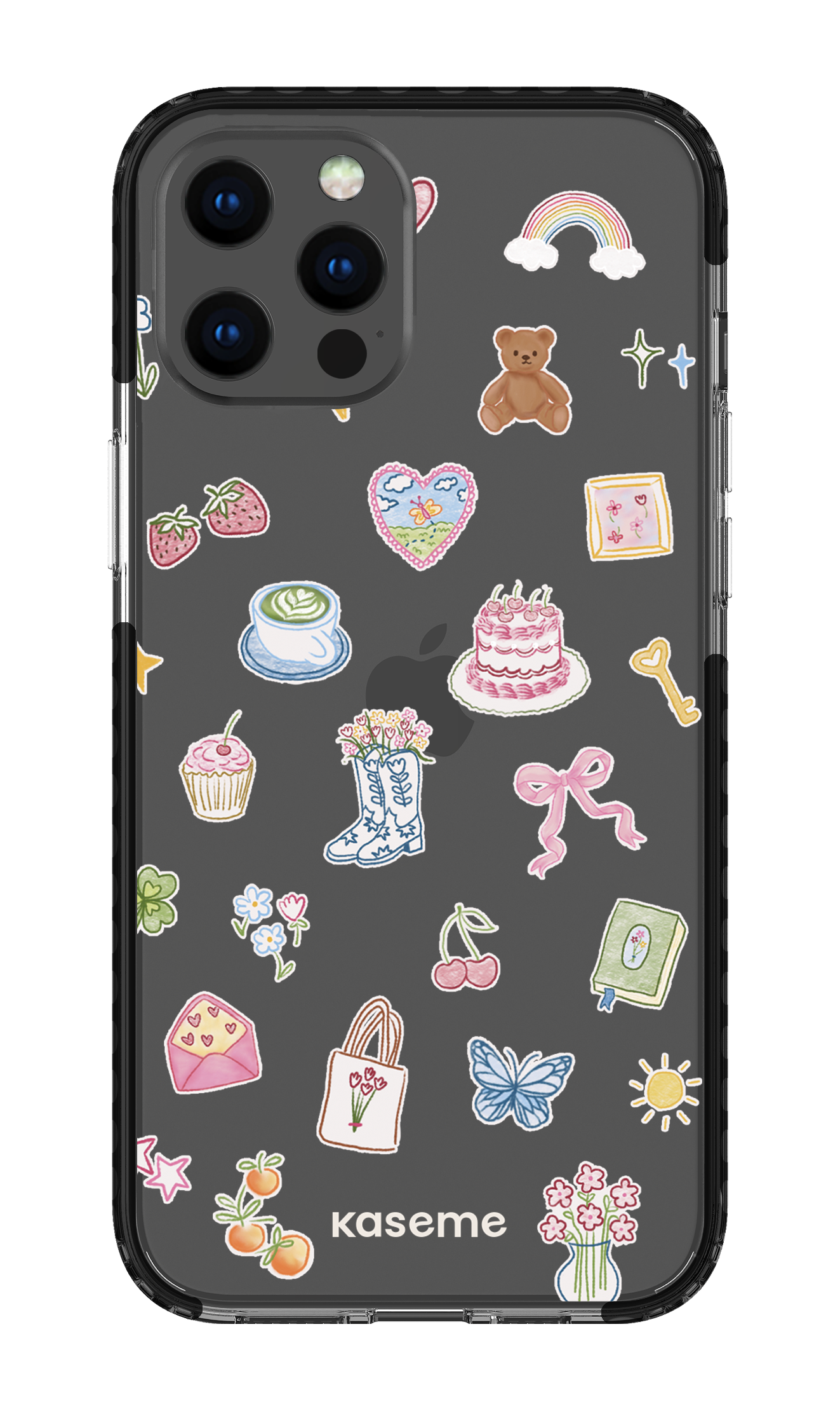 iPhone 12 Pro Max Clear Case - Black Poetry Clear Case -