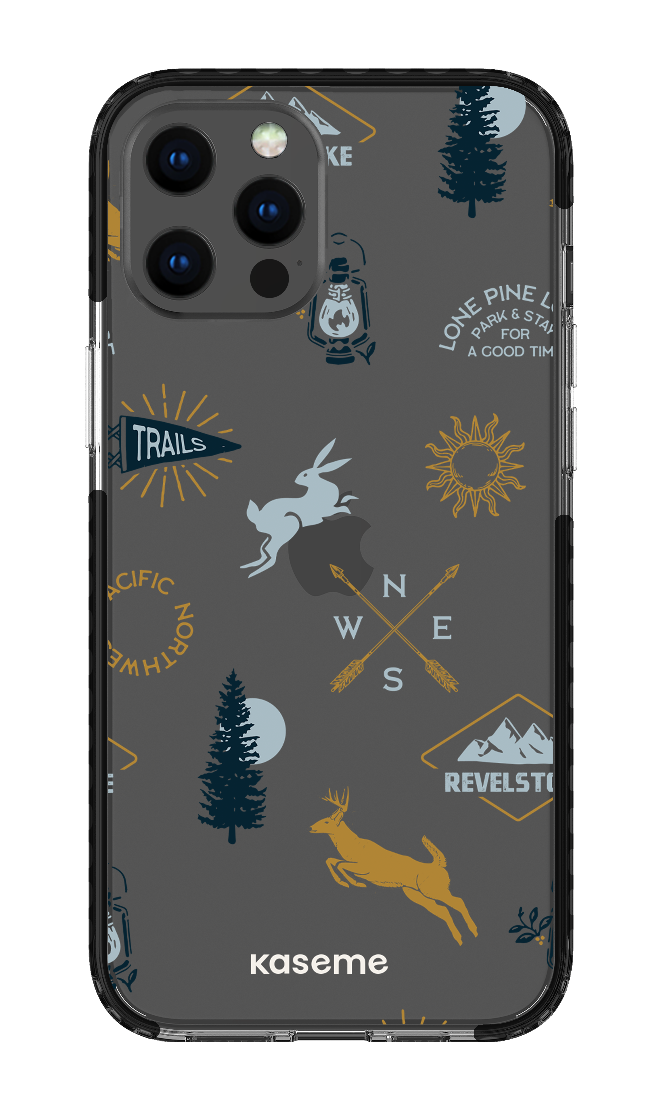 iPhone 12 Pro Max Clear Case - Black Revelstoke white clear case -