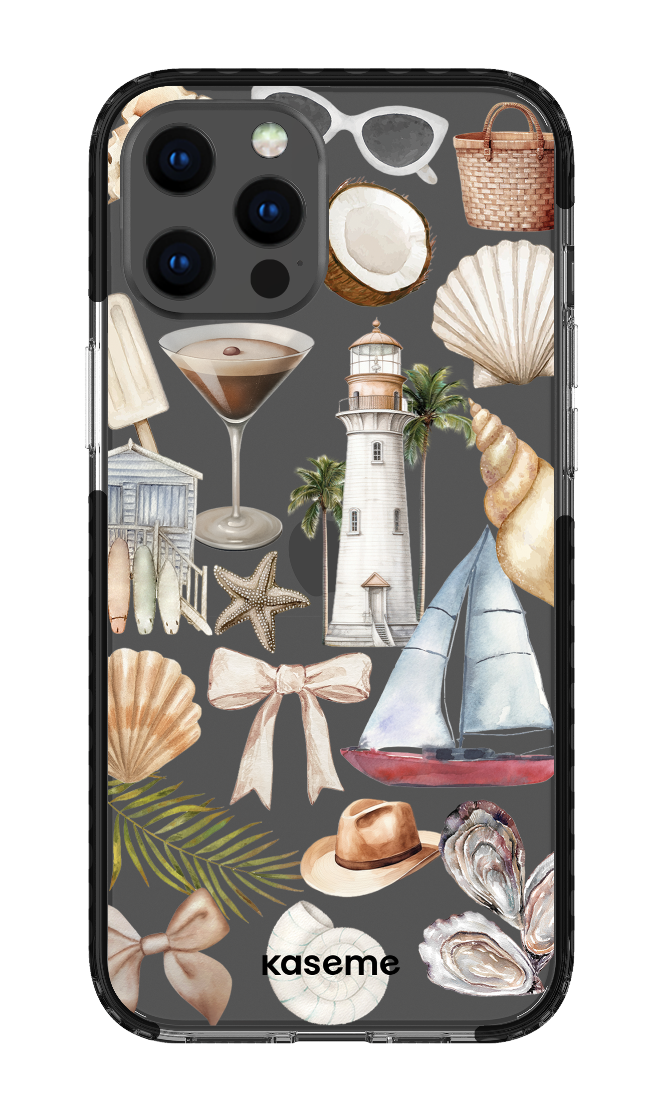 iPhone 12 Pro Max Clear Case - Black Riviera Clear Case -